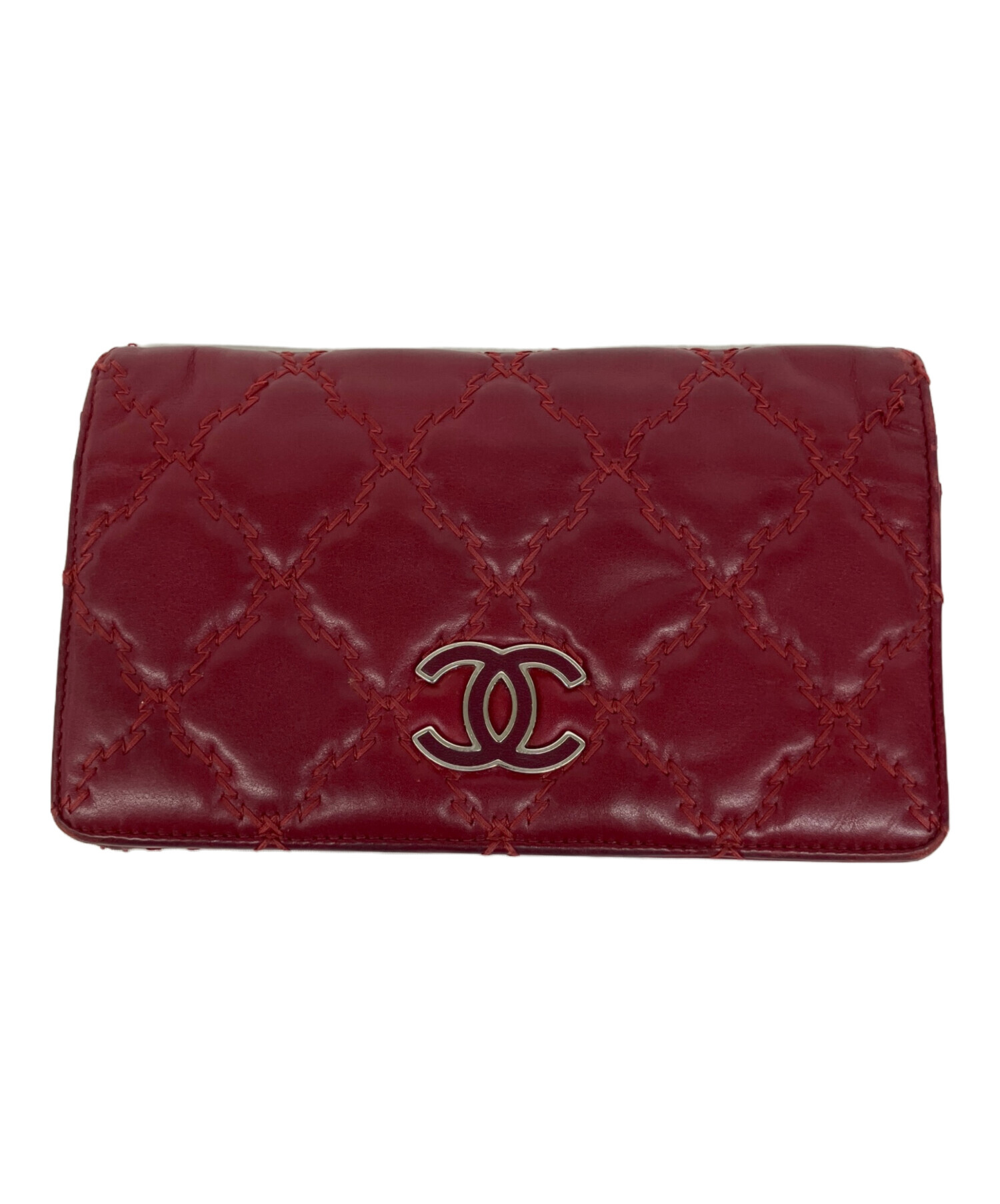 中古・古着通販】CHANEL (シャネル) 長財布 レッド｜ブランド・古着