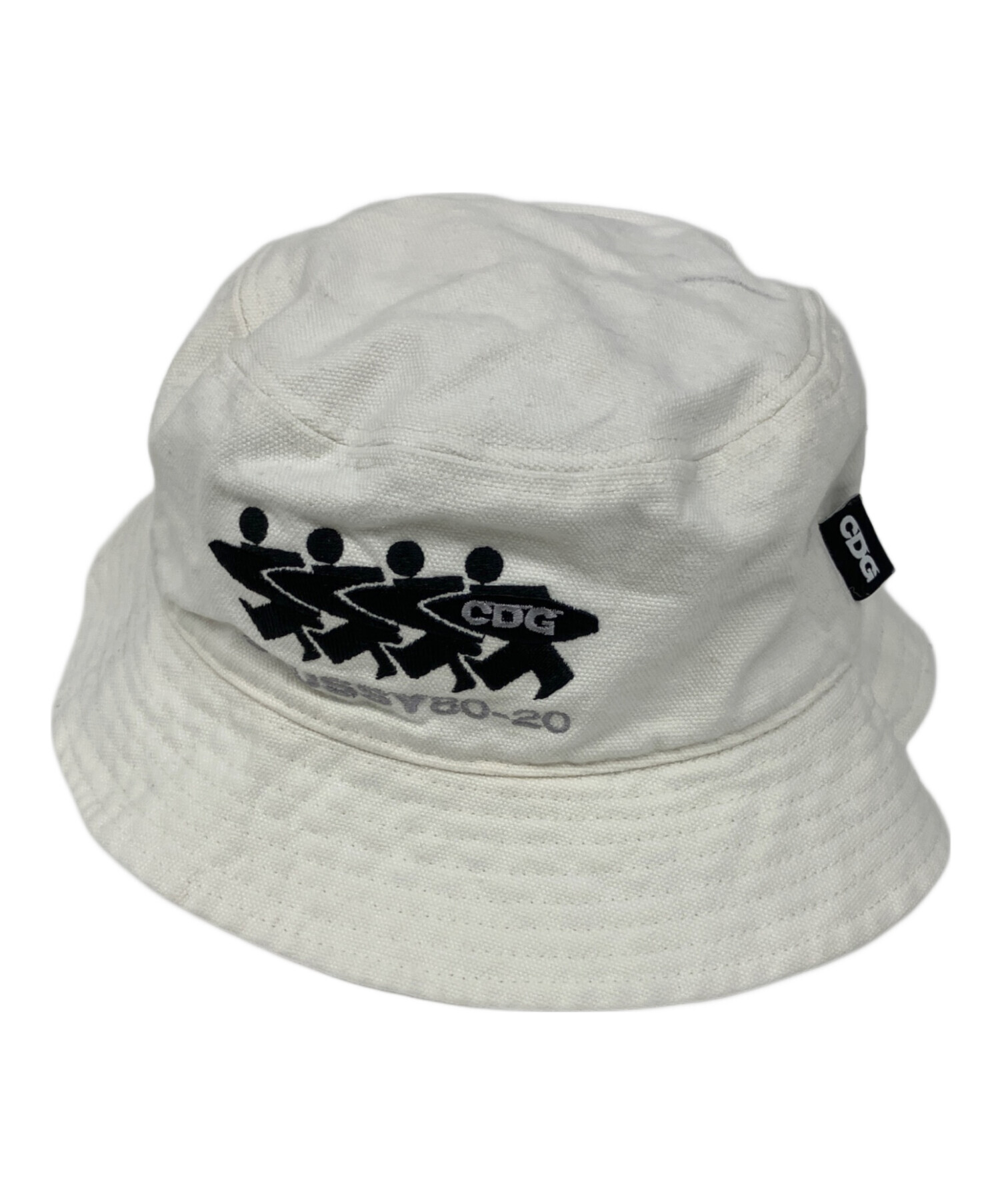STUSSY CDG コラボ バケットハット ホワイト 中古・古着通販】stussy (ステューシー) CDG (シーディージー) ハット