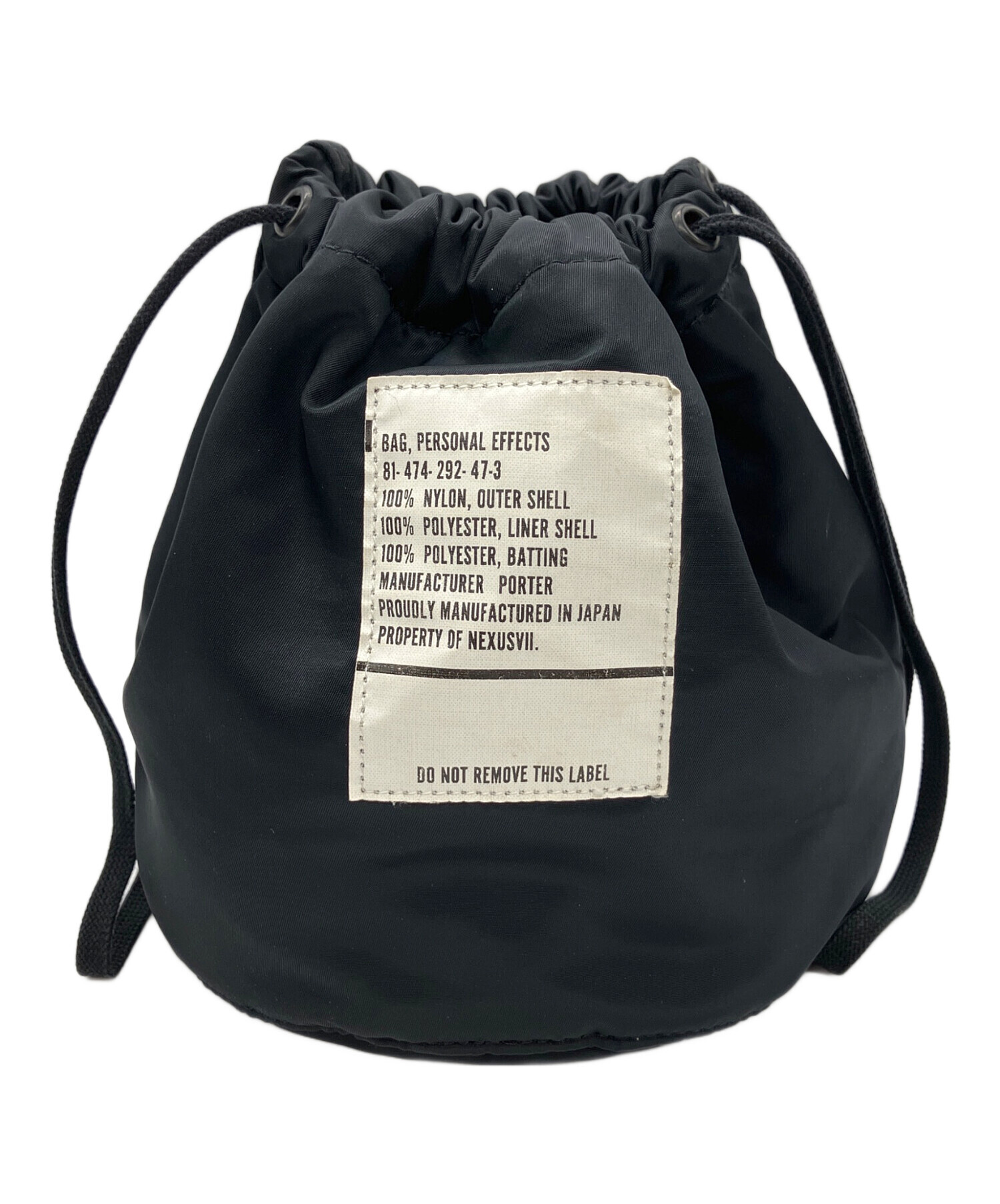 中古・古着通販】PORTER (ポーター) ドローストリングバッグ ブラック