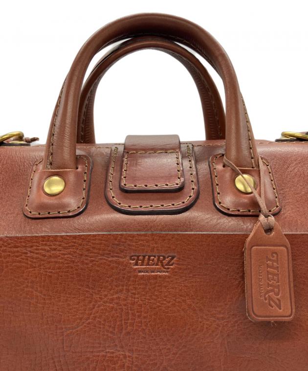 中古・古着通販】Herz (ヘルツ) レザーボストンバッグ ブラウン