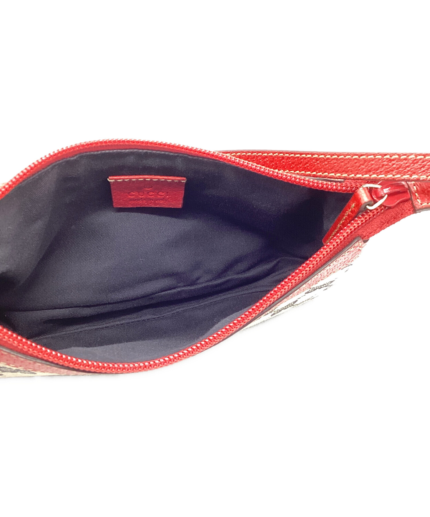 中古・古着通販】GUCCI (グッチ) ハンドポーチ レッド×グレー