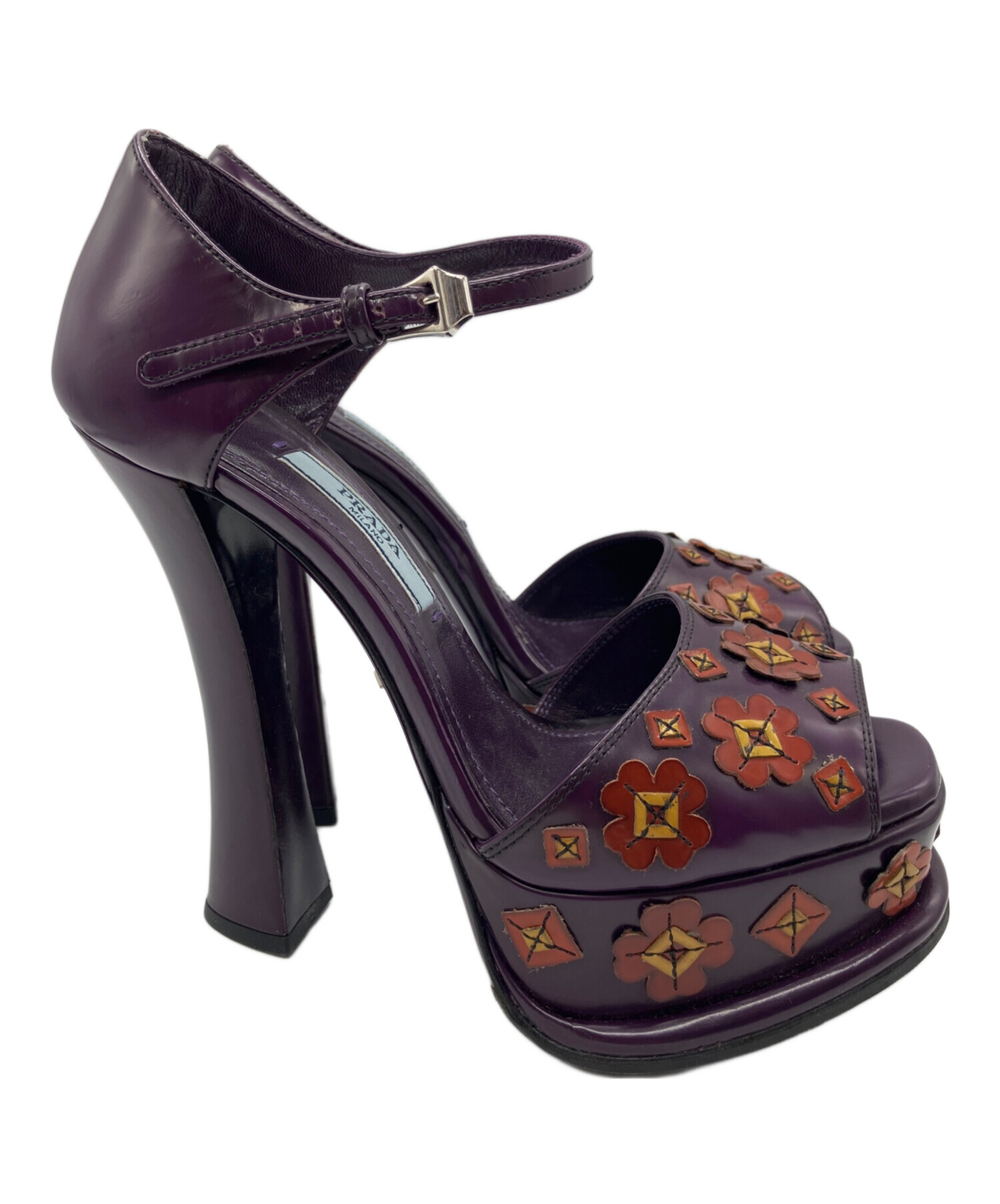 中古・古着通販】PRADA (プラダ) ハイヒールパンプス パープル サイズ 中古・古着通販】PRADA (プラダ) ハイヒールパンプス パープル サイズ