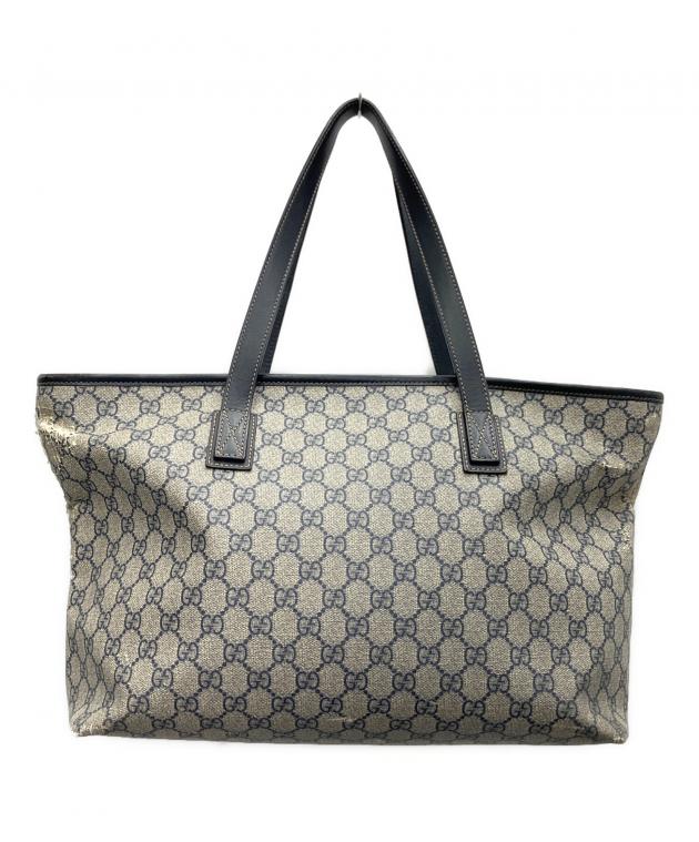 中古・古着通販】GUCCI (グッチ) トートバッグ ネイビー×グレー