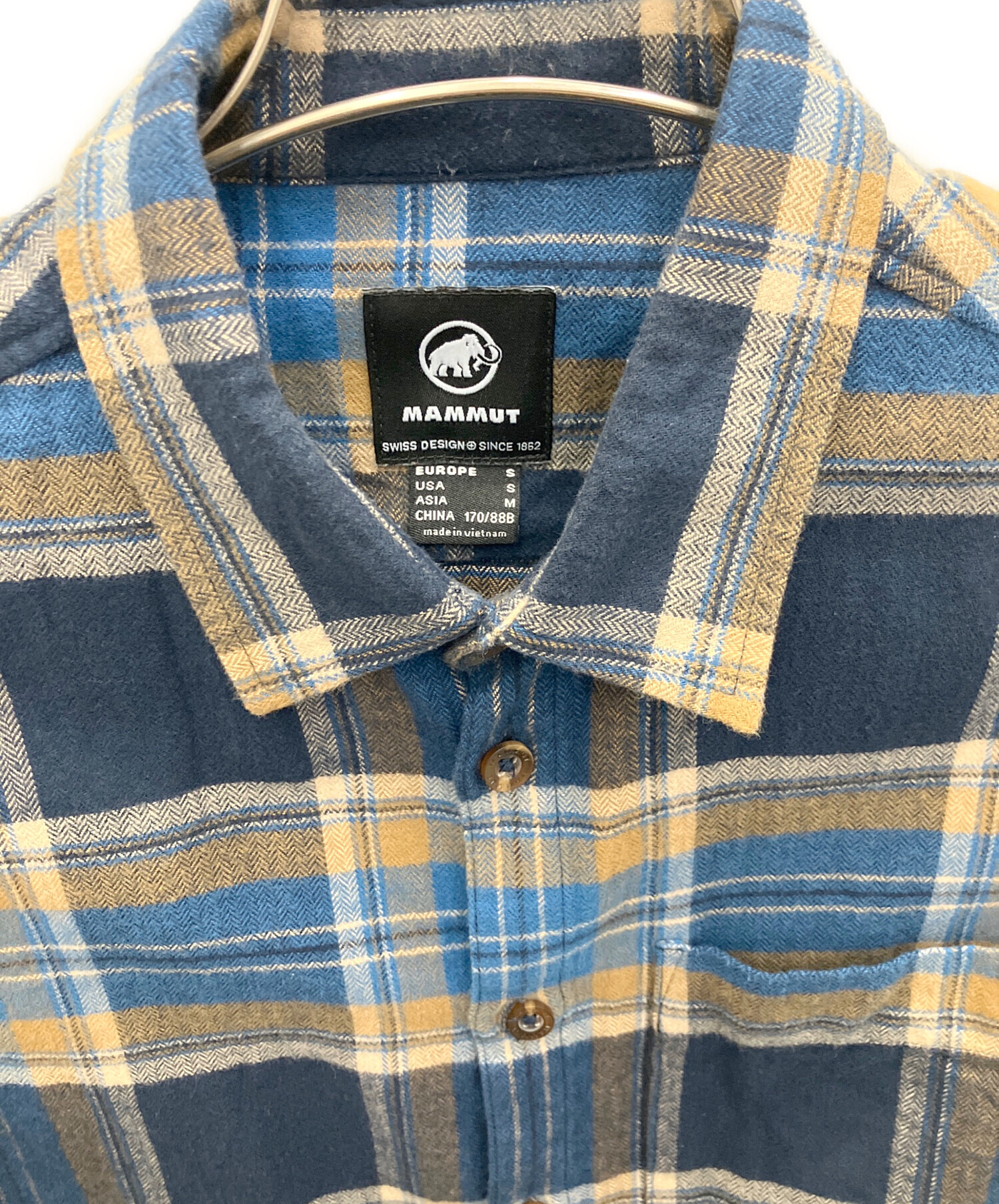 中古・古着通販】MAMMUT (マムート) 長袖シャツ ネイビー×ブラウン 