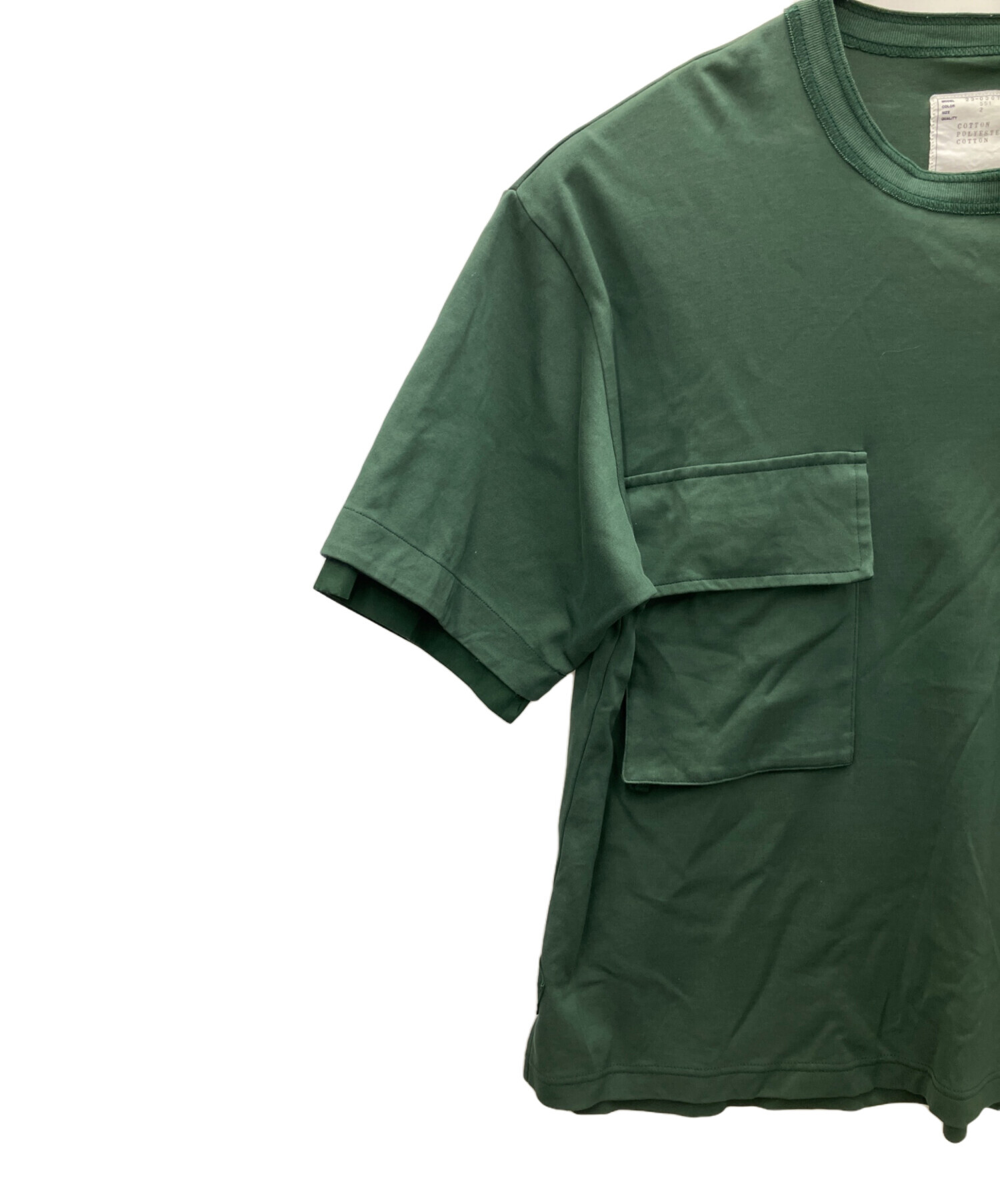 中古・古着通販】sacai (サカイ) Flap Pocket Cotton T-Shirt グリーン
