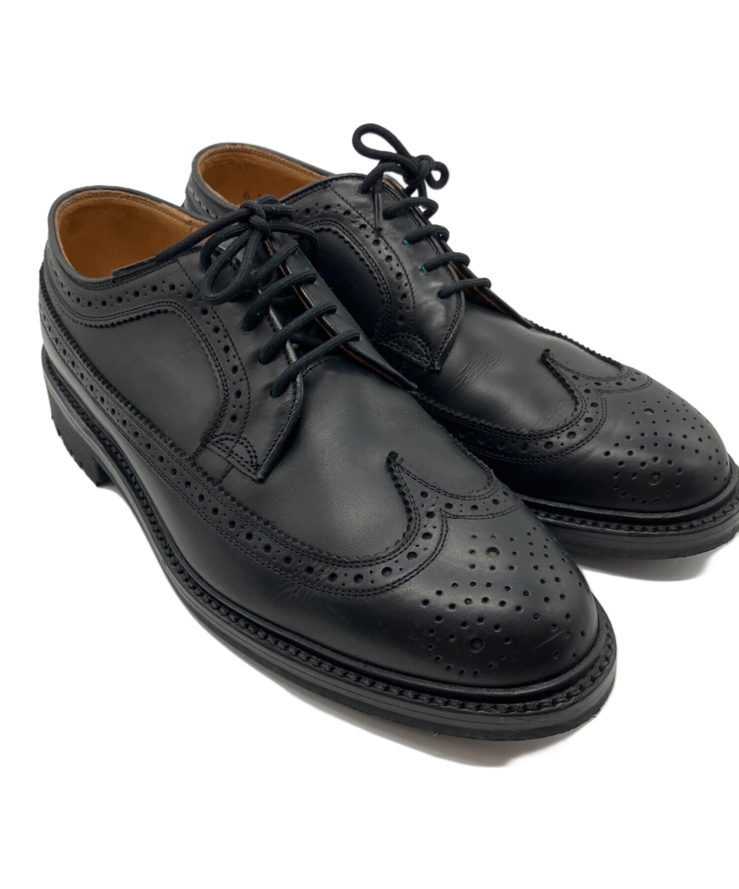 黒レザーウィングチップスパイクシューズ 中古・古着通販】G.H.BASS (ジーエイチバス) ウィングチップ