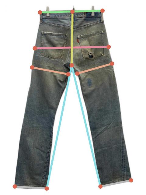 中古・古着通販】LEVI'S (リーバイス) デニムパンツ ボタン裏6/66前期
