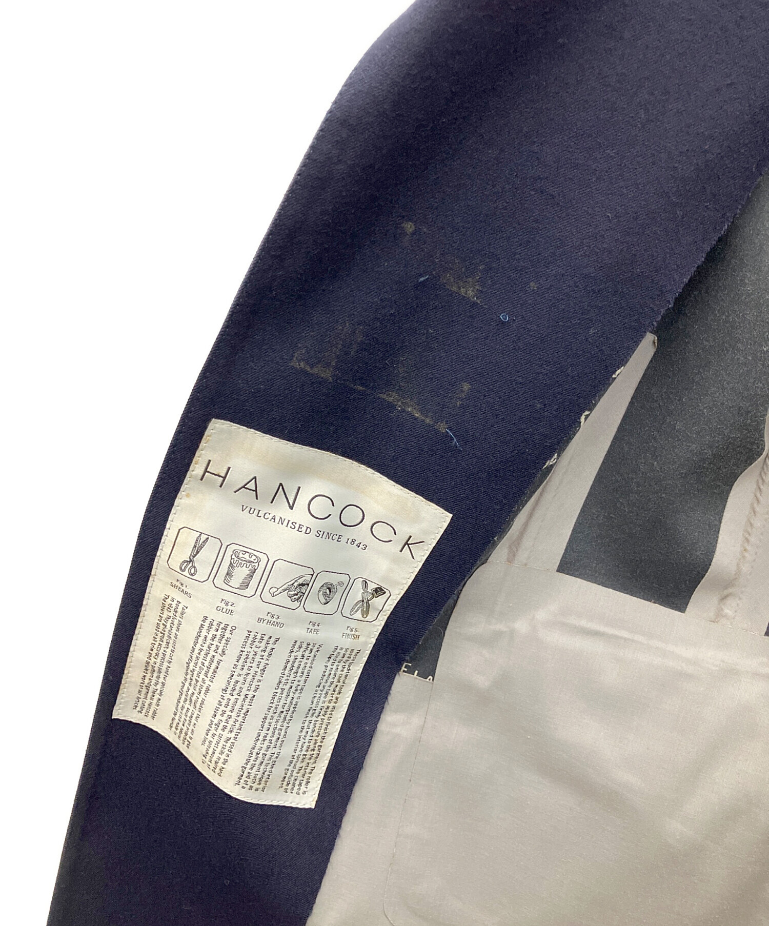 中古・古着通販】HANCOCK (ハンコック) ゴム引きコート ネイビー