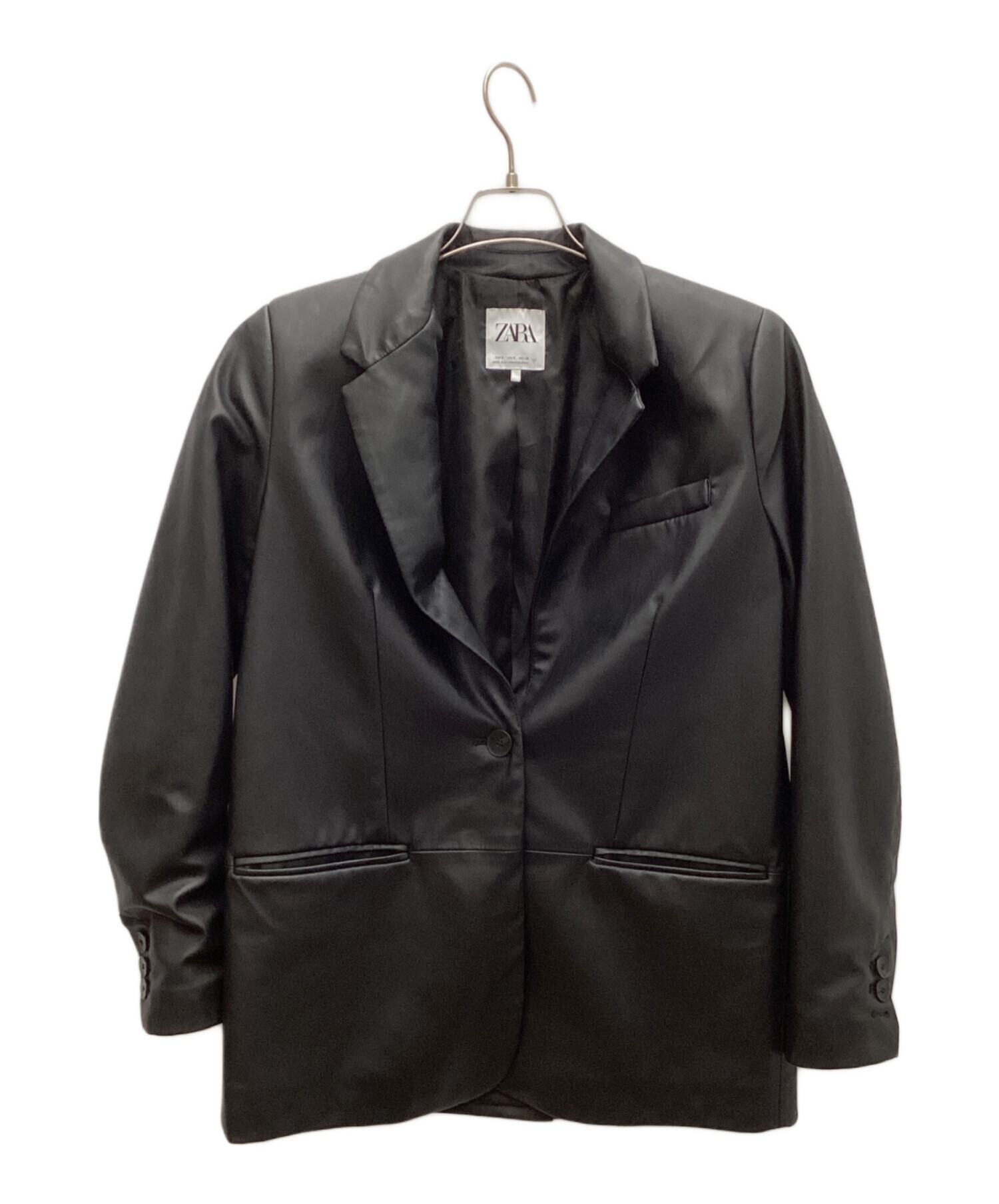 中古・古着通販】ZARA (ザラ) フェイクレザージャケット ブラック