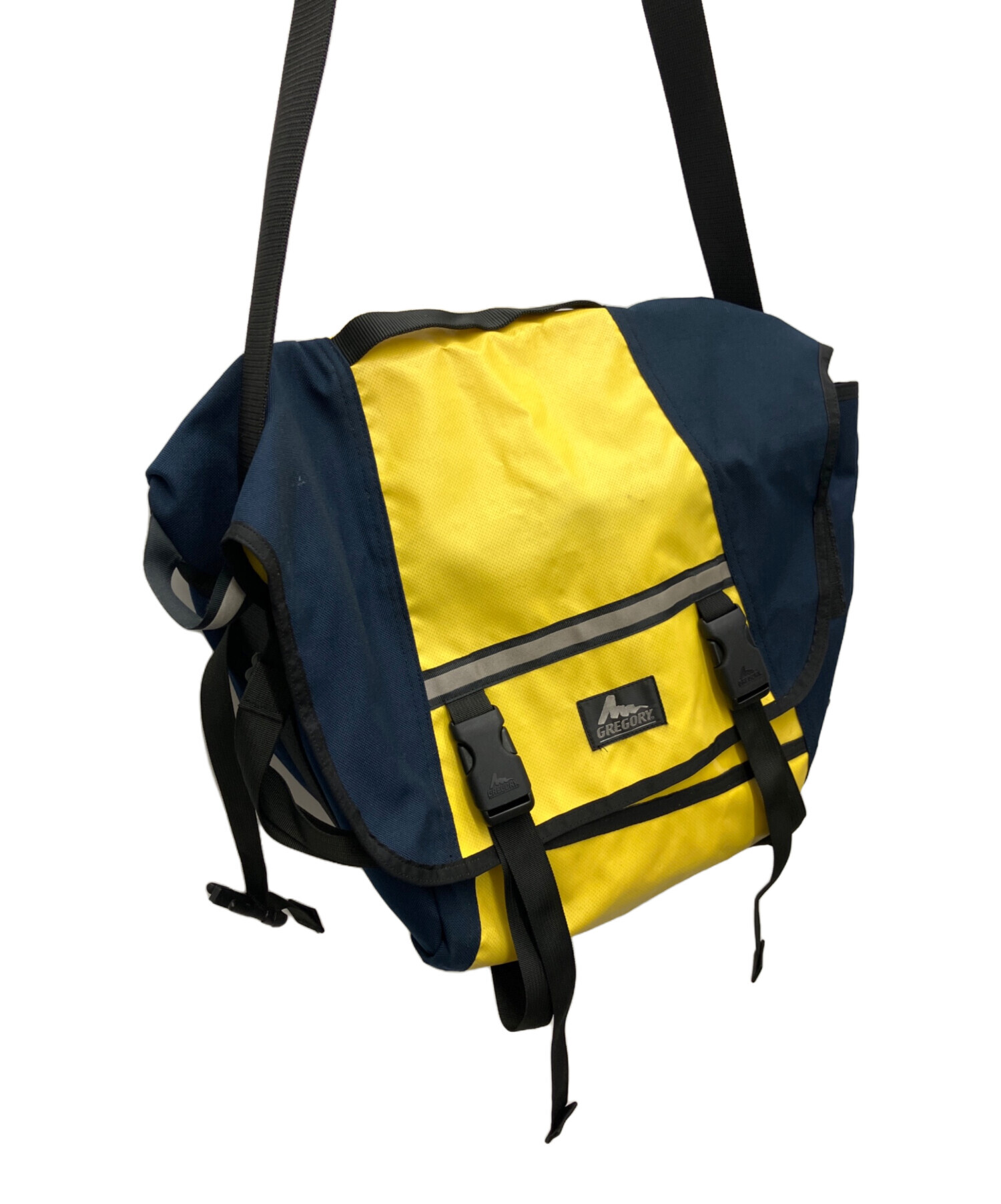 グレゴリー メッセンジャー バッグ USAイエロー ネイビー GREGORY 中古・古着通販】GREGORY (グレゴリー) メッセンジャーバッグ イエロー