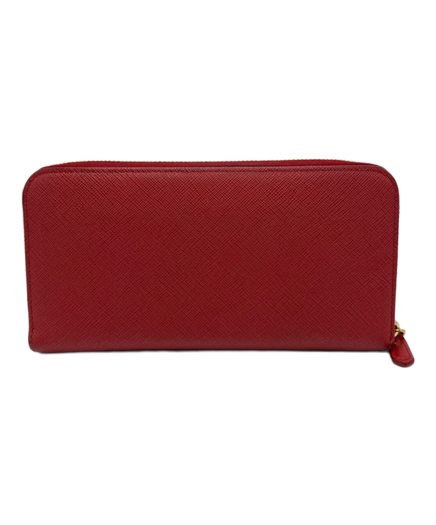 中古・古着通販】PRADA (プラダ) ラウンドファスナー長財布 レッド