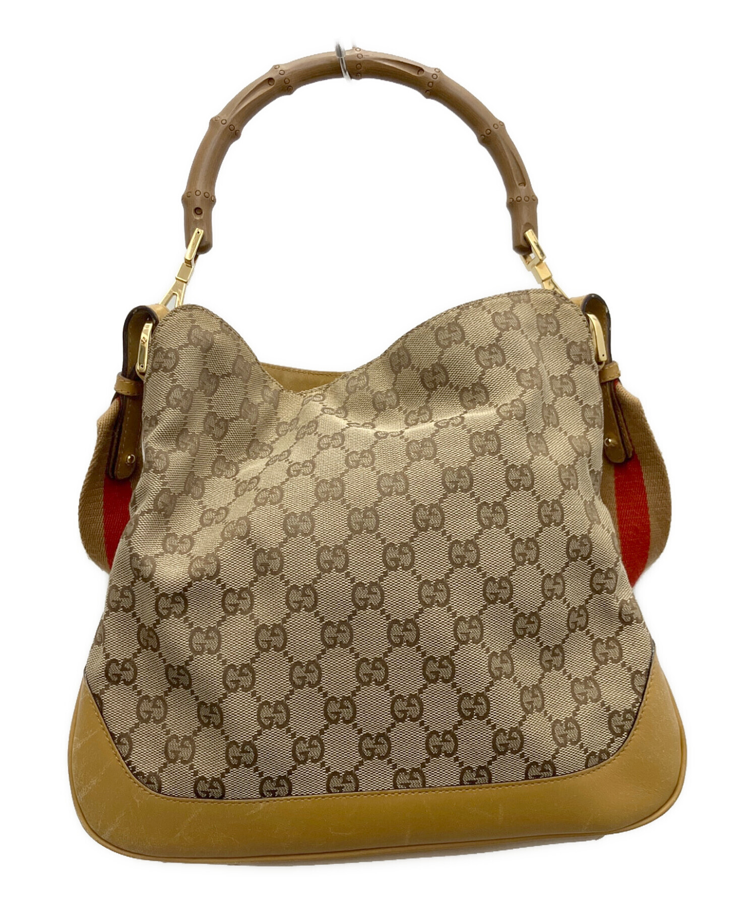中古・古着通販】GUCCI (グッチ) バンブーハンドル2WAYバッグ ブラウン