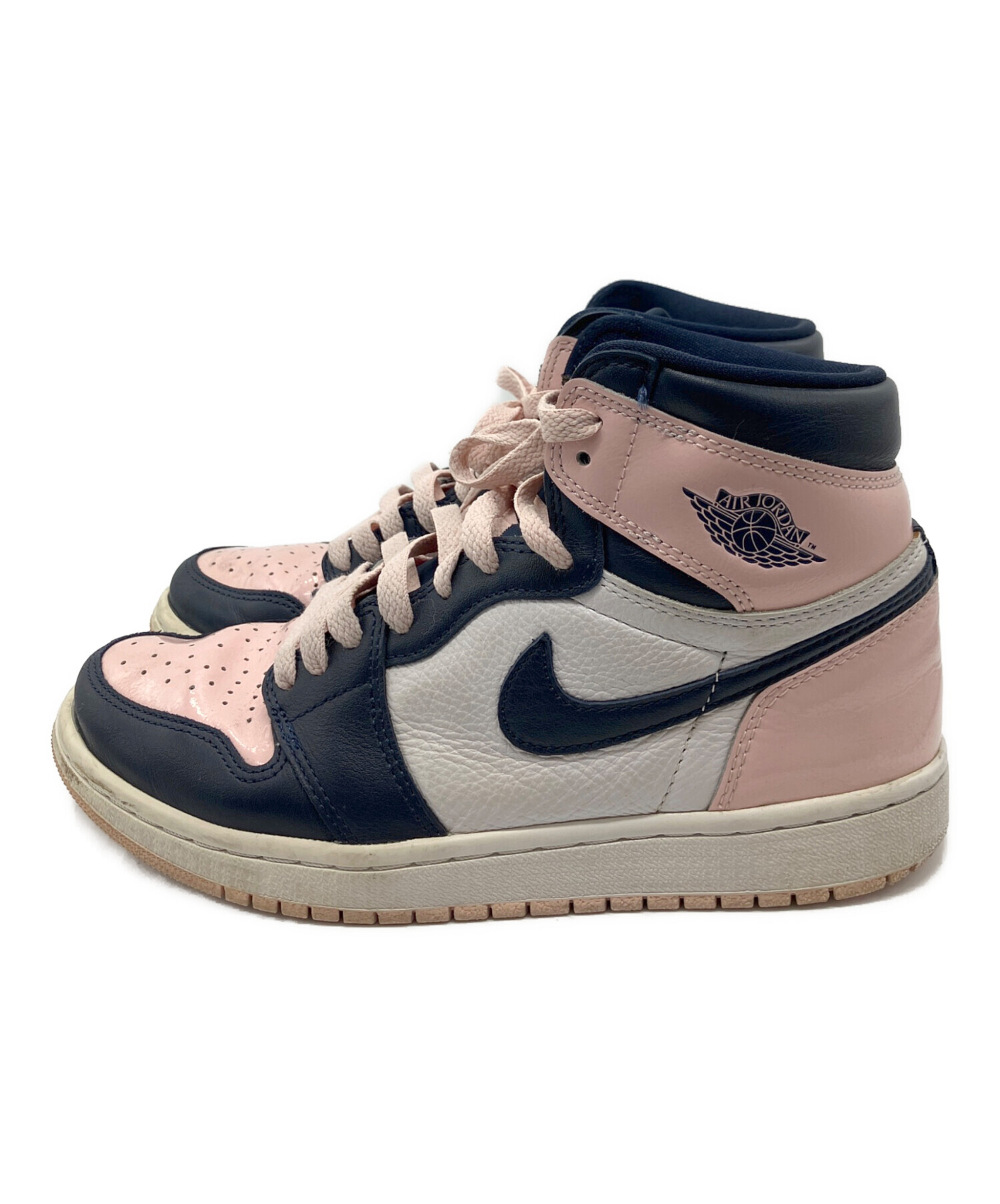 【美品】Nike Air Jordan 1 ピンク/ネイビー ハイカット24.5 中古・古着通販】NIKE (ナイキ) ハイカットスニーカー ネイビー×ピンク