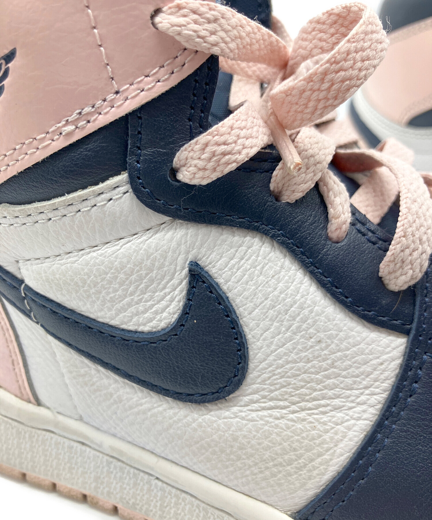 中古・古着通販】NIKE (ナイキ) ハイカットスニーカー ネイビー×ピンク