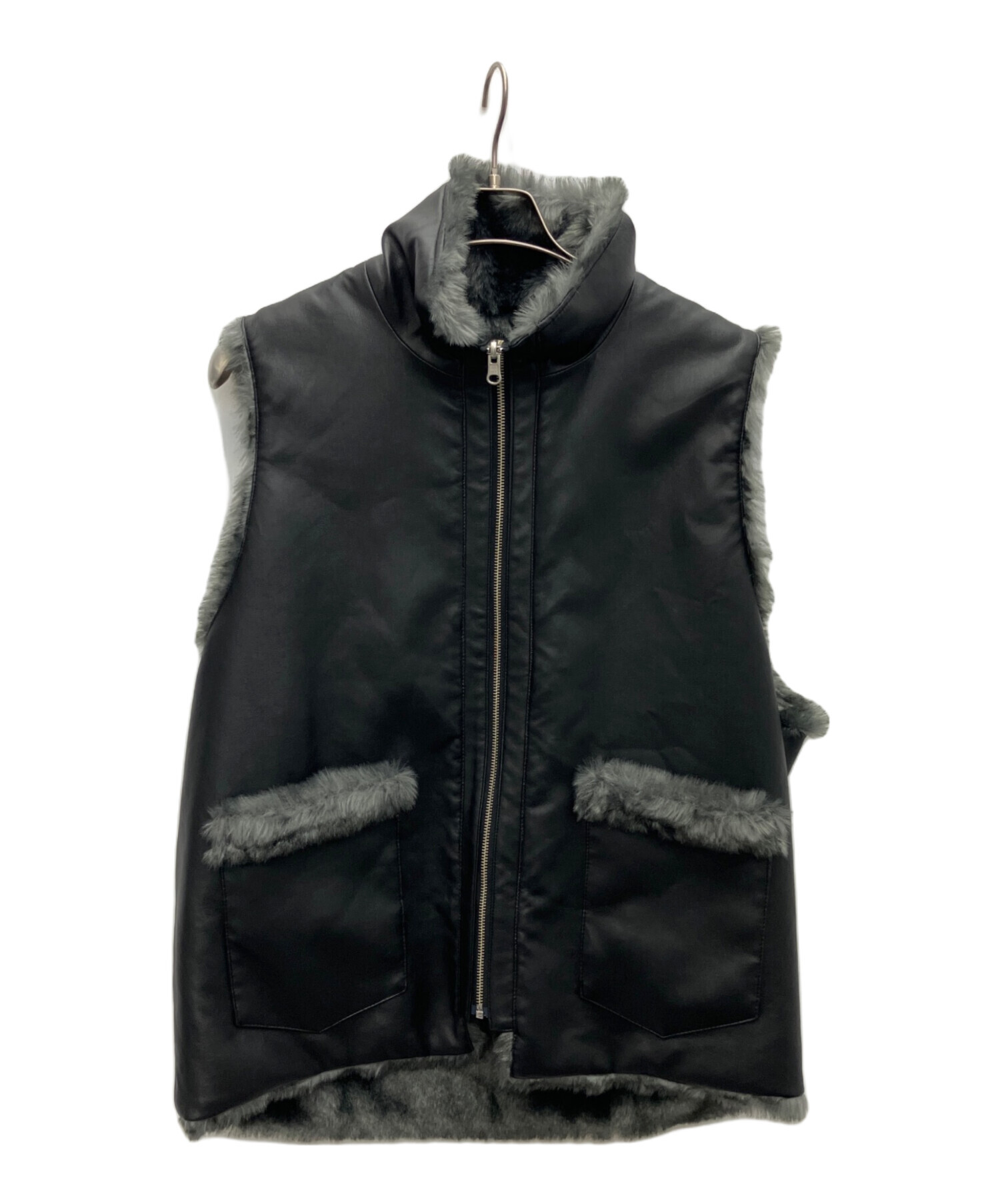 中古・古着通販】HARE (ハレ) リバーシブルファー&レザーベスト