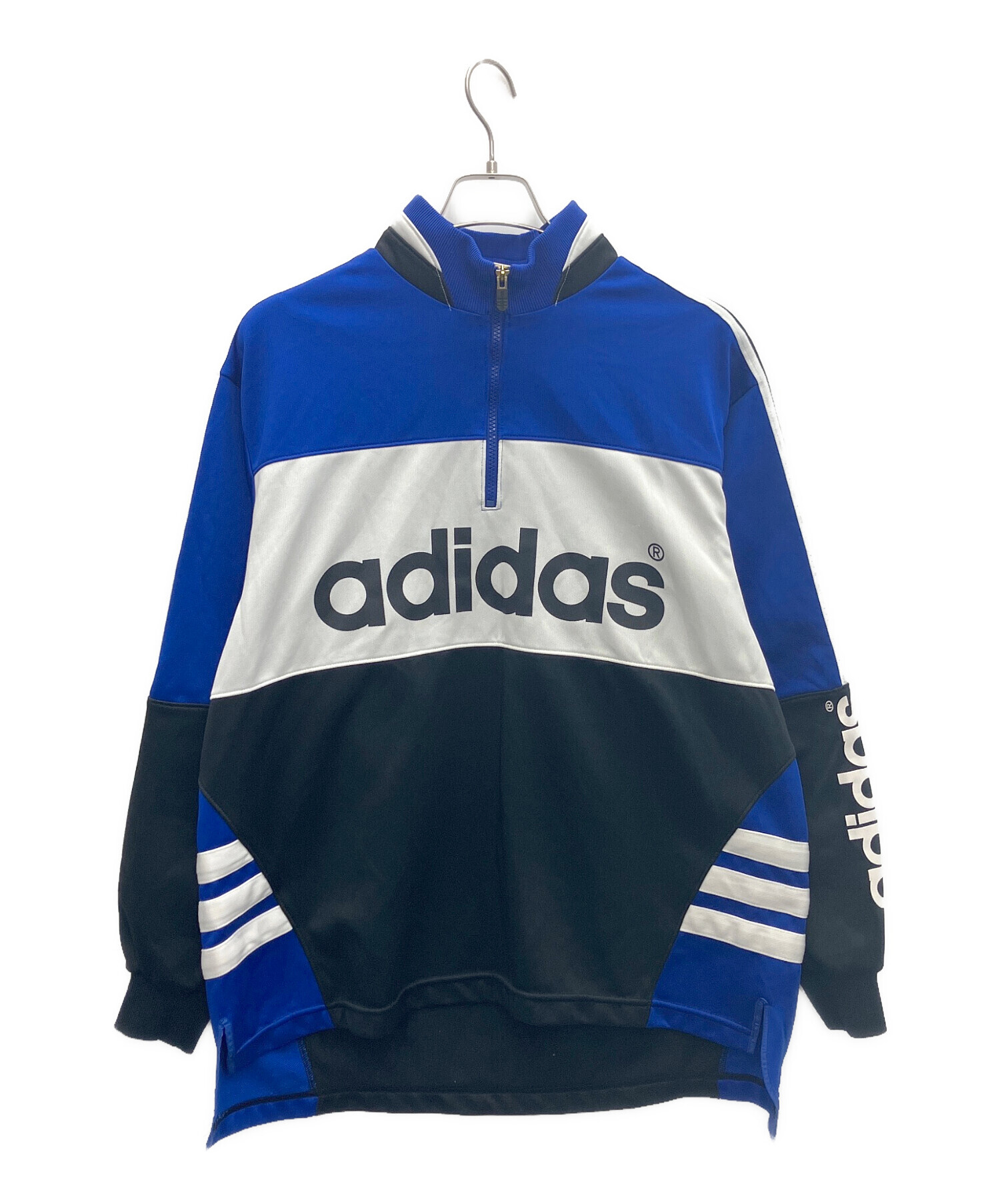 中古・古着通販】adidas (アディダス) ハーフジップジャージ ブルー 