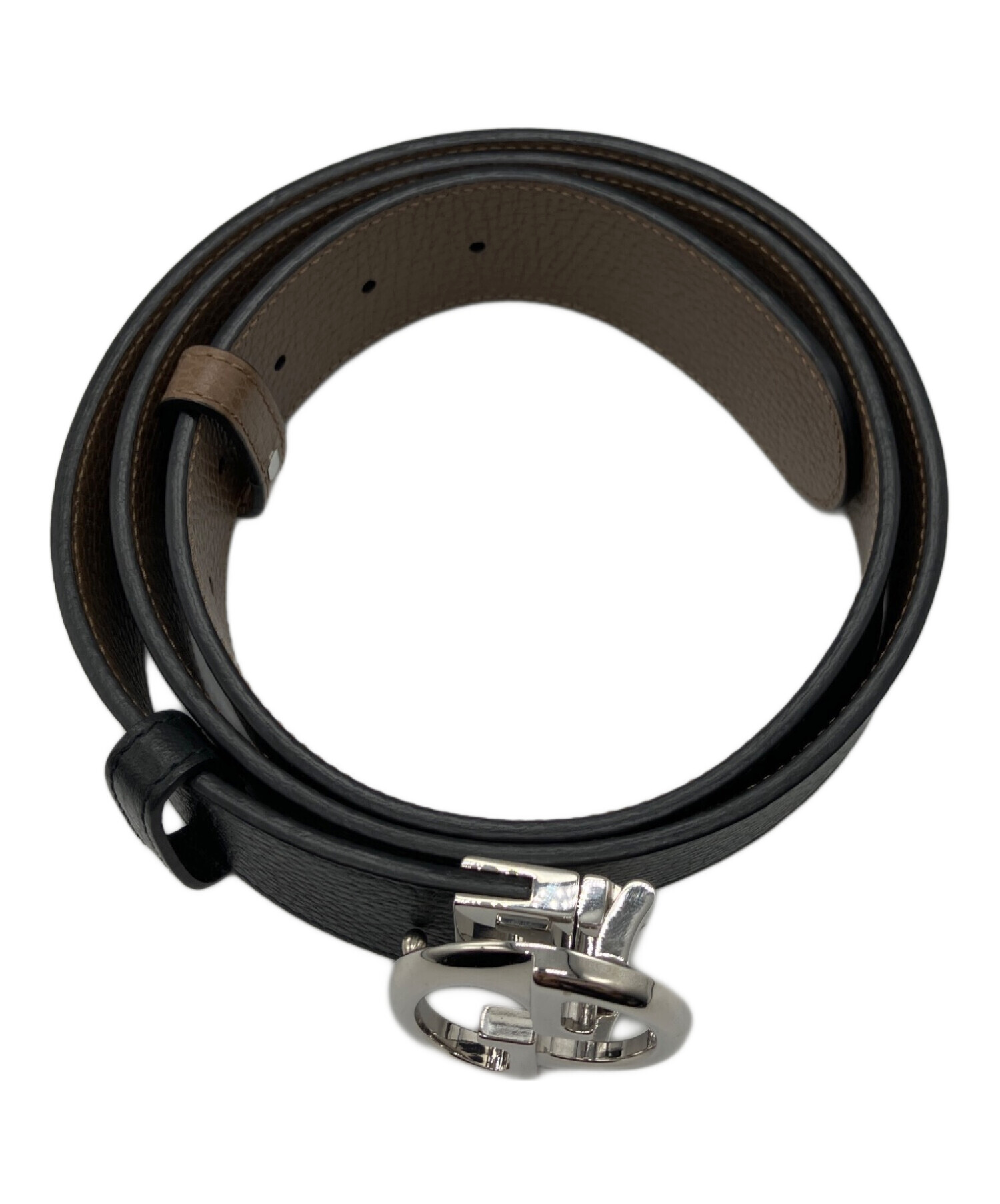 中古・古着通販】GUCCI (グッチ) レザーベルト ブラック×ブラウン