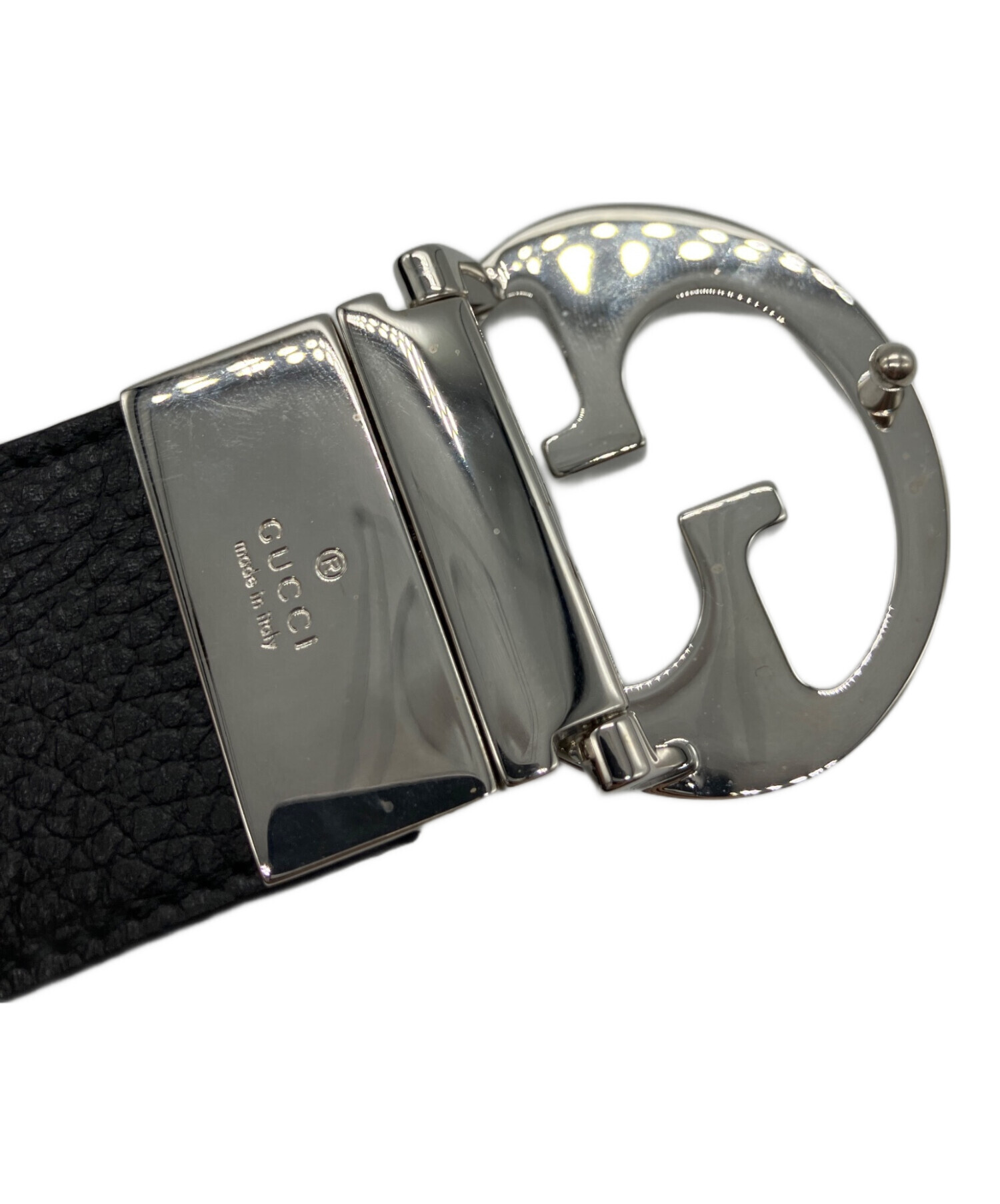 中古・古着通販】GUCCI (グッチ) レザーベルト ブラック×ブラウン