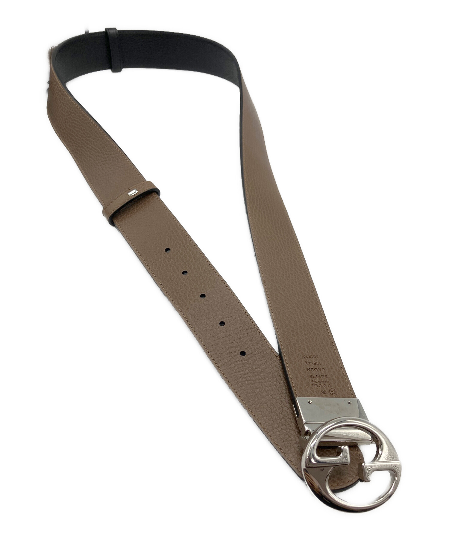 GUCCIグッチ　レディースレザーベルト 中古・古着通販】GUCCI (グッチ) レザーベルト ブラック