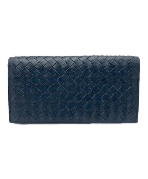 【中古】ボッテガべネタ BOTTEGAVENETA 長財布 ネイビー色 中古・古着通販】BOTTEGA VENETA (ボッテガベネタ) 長財布 ネイビー