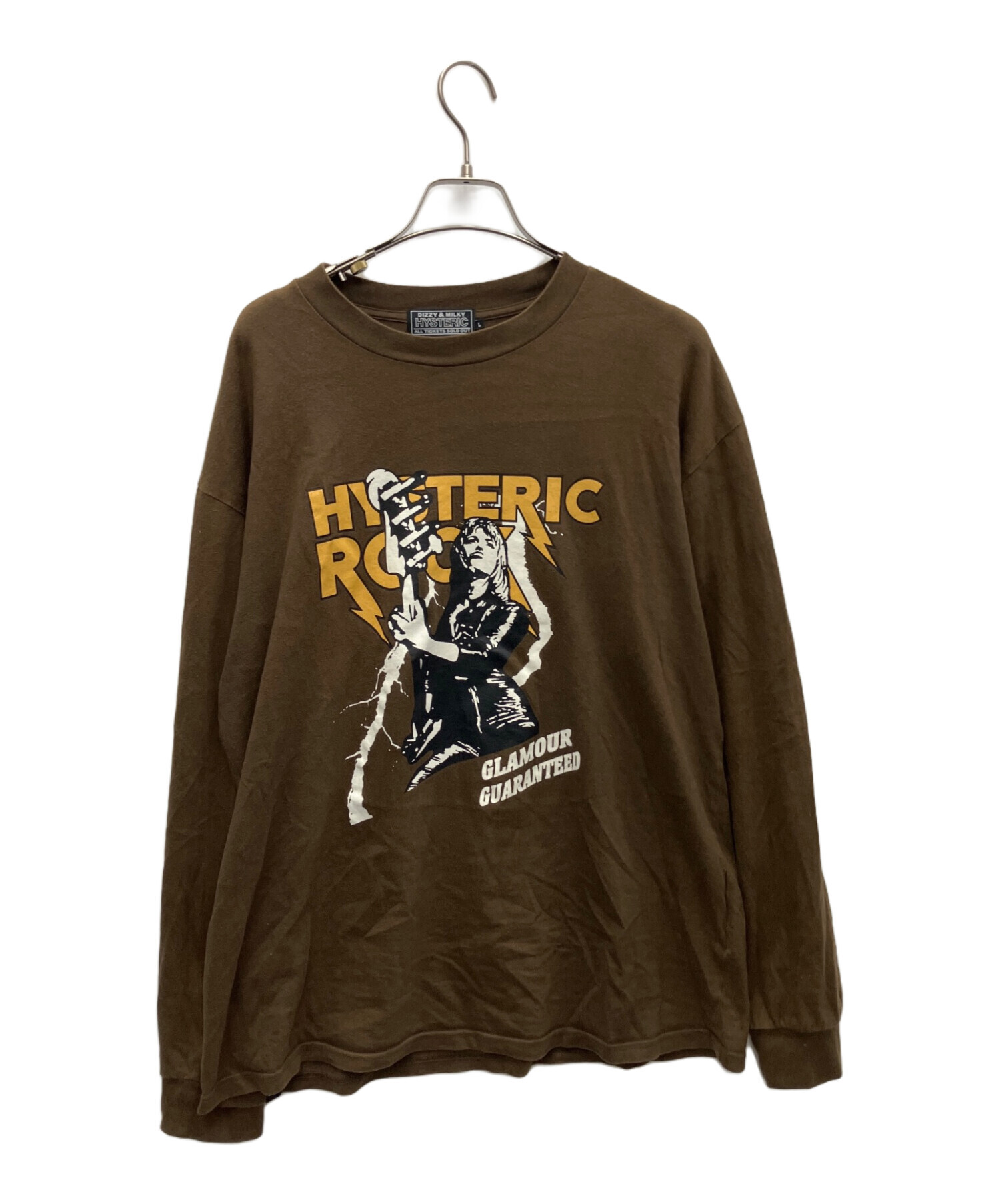 HYSTERIC GLAMOUR メンズブラック長袖カットソー M HYSTERIC G モック