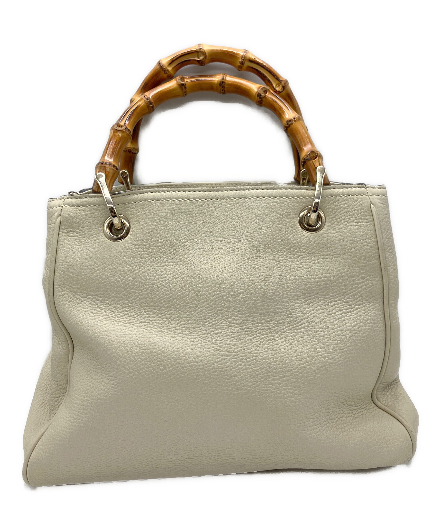 【GUCCI】バンブー ショッパー スモール 2WAYトートバッグ アイボリー 中古・古着通販】GUCCI (グッチ) バンブーショッパースモールトート