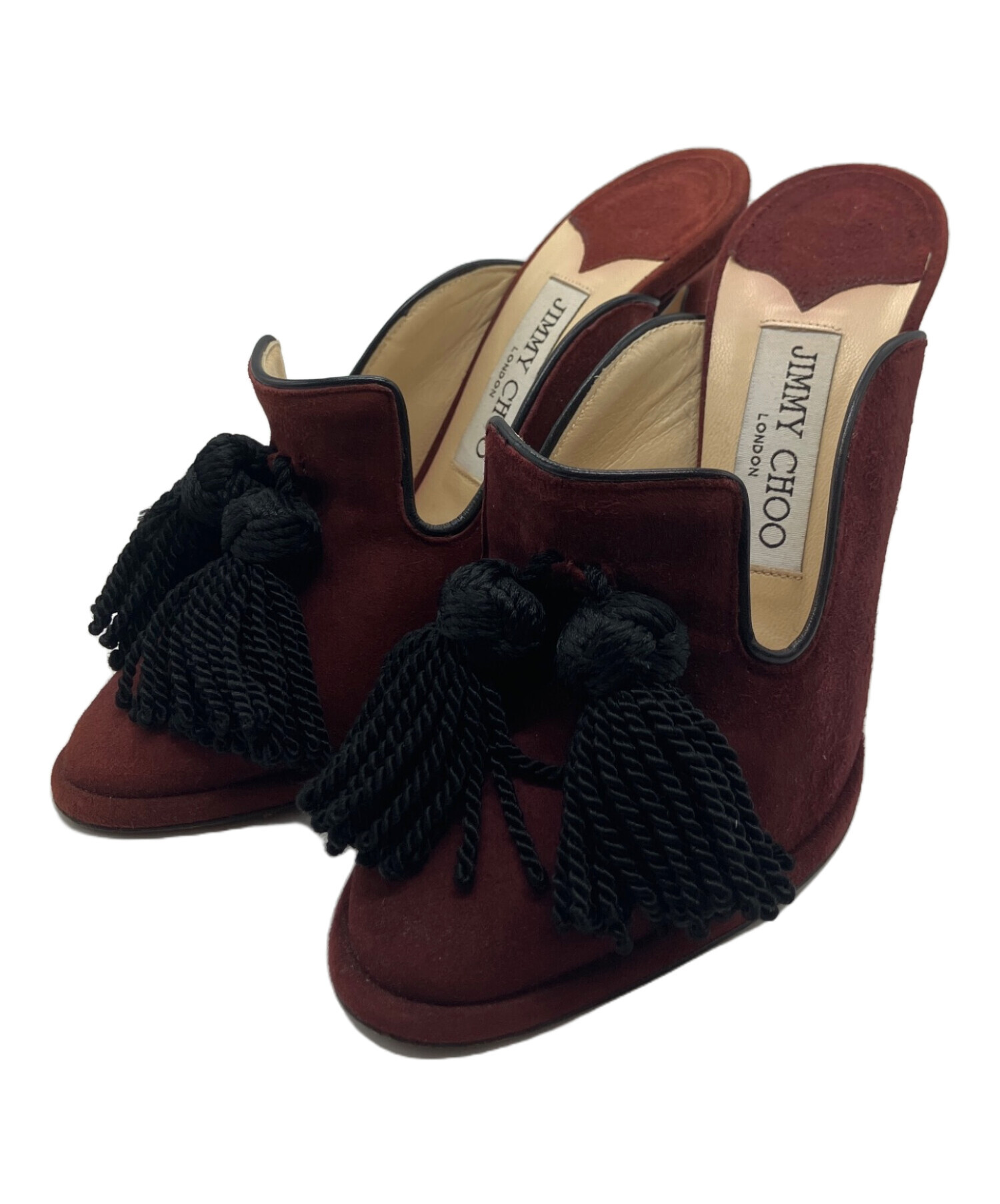 中古・古着通販】JIMMY CHOO (ジミーチュウ) ミュール バーガンディー 