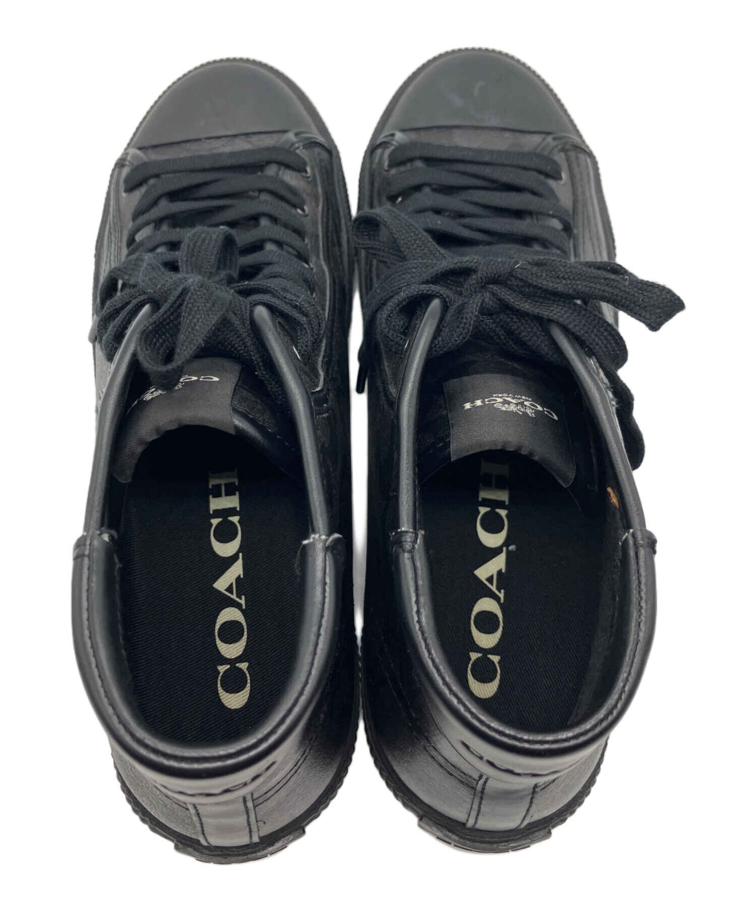 中古・古着通販】COACH (コーチ) ハイカットスニーカー ブラック