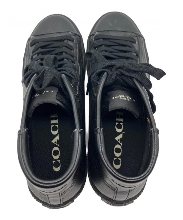 美品　コーチ　COACH　ブラック　スニーカー 中古・古着通販】COACH (コーチ) ハイカットスニーカー ブラック