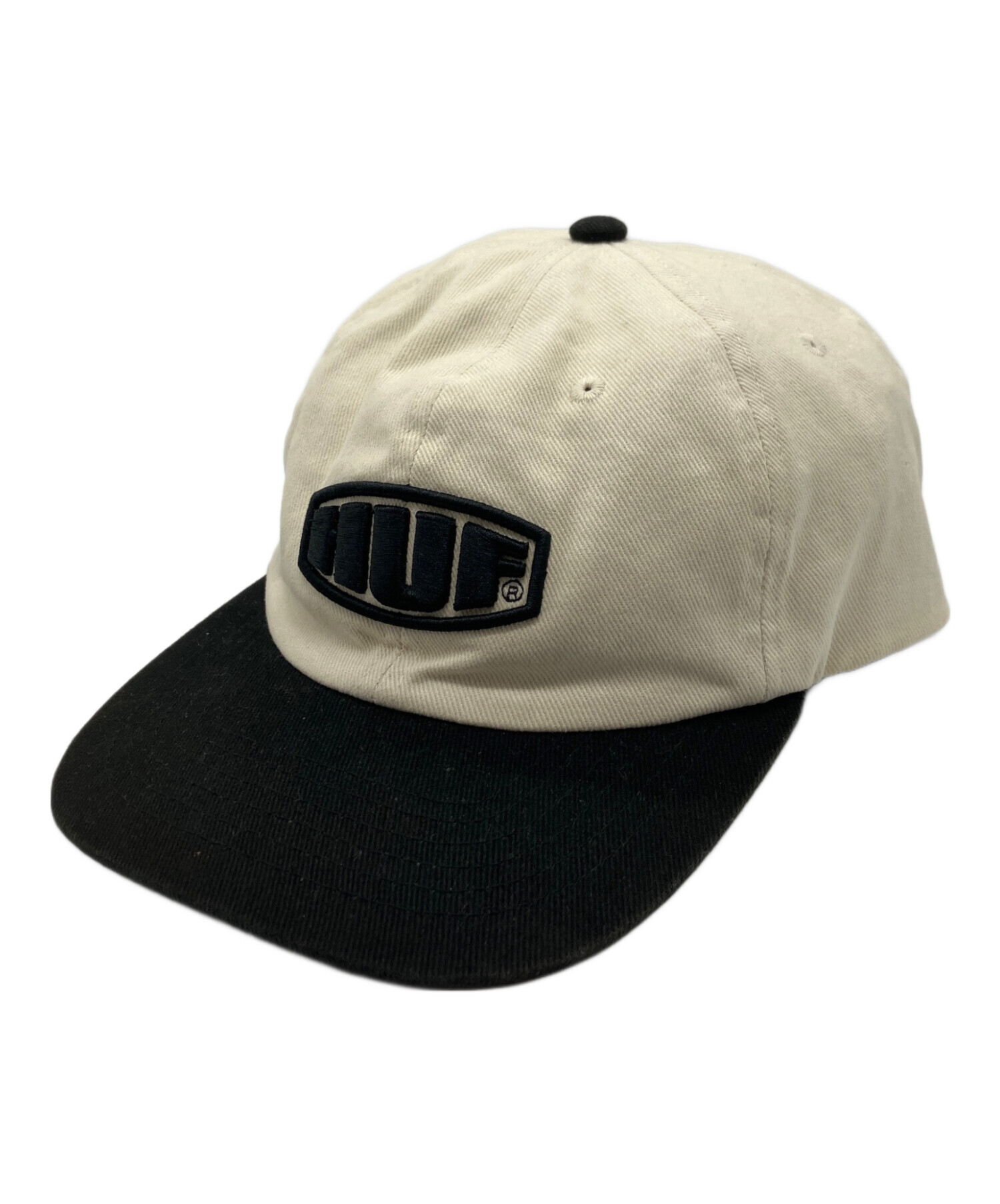 中古・古着通販】HUF (ハフ) キャップ ブラック×アイボリー｜ブランド 