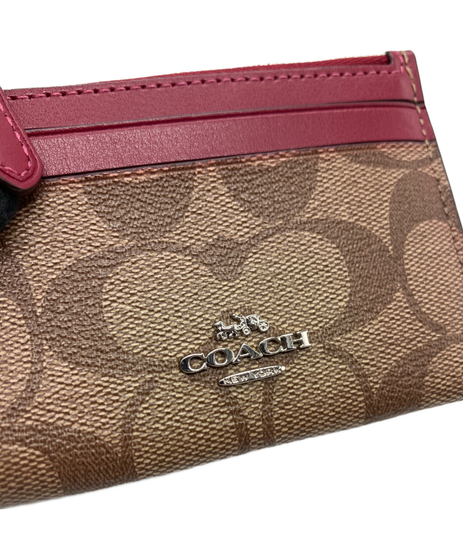 中古・古着通販】COACH (コーチ) パスケース ブラウン×レッド