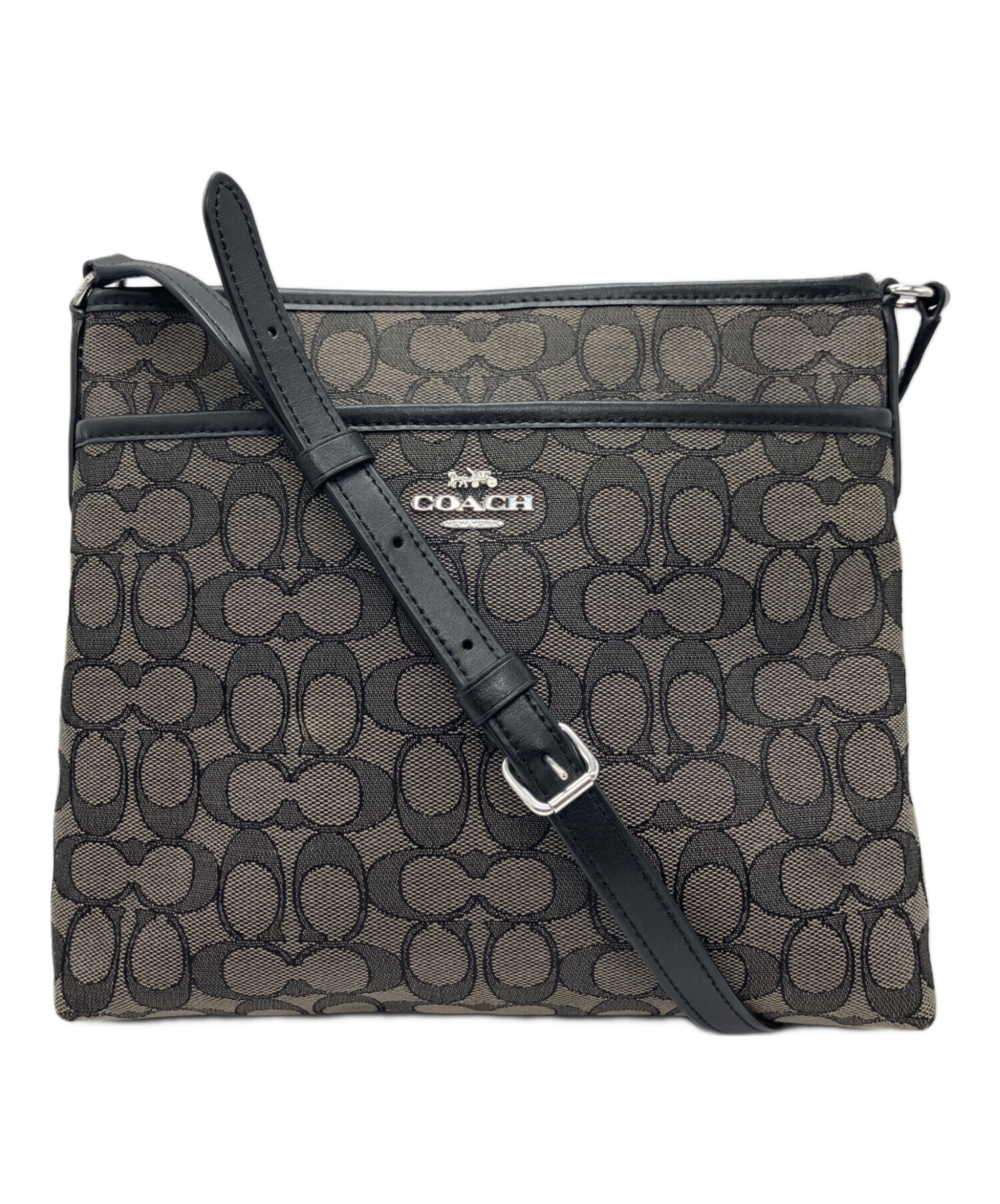 未使用級　コーチ　COACH　ショルダーバッグ　PVC ブラック　9 中古・古着通販】COACH (コーチ) ショルダーバッグ ブラック｜ブランド