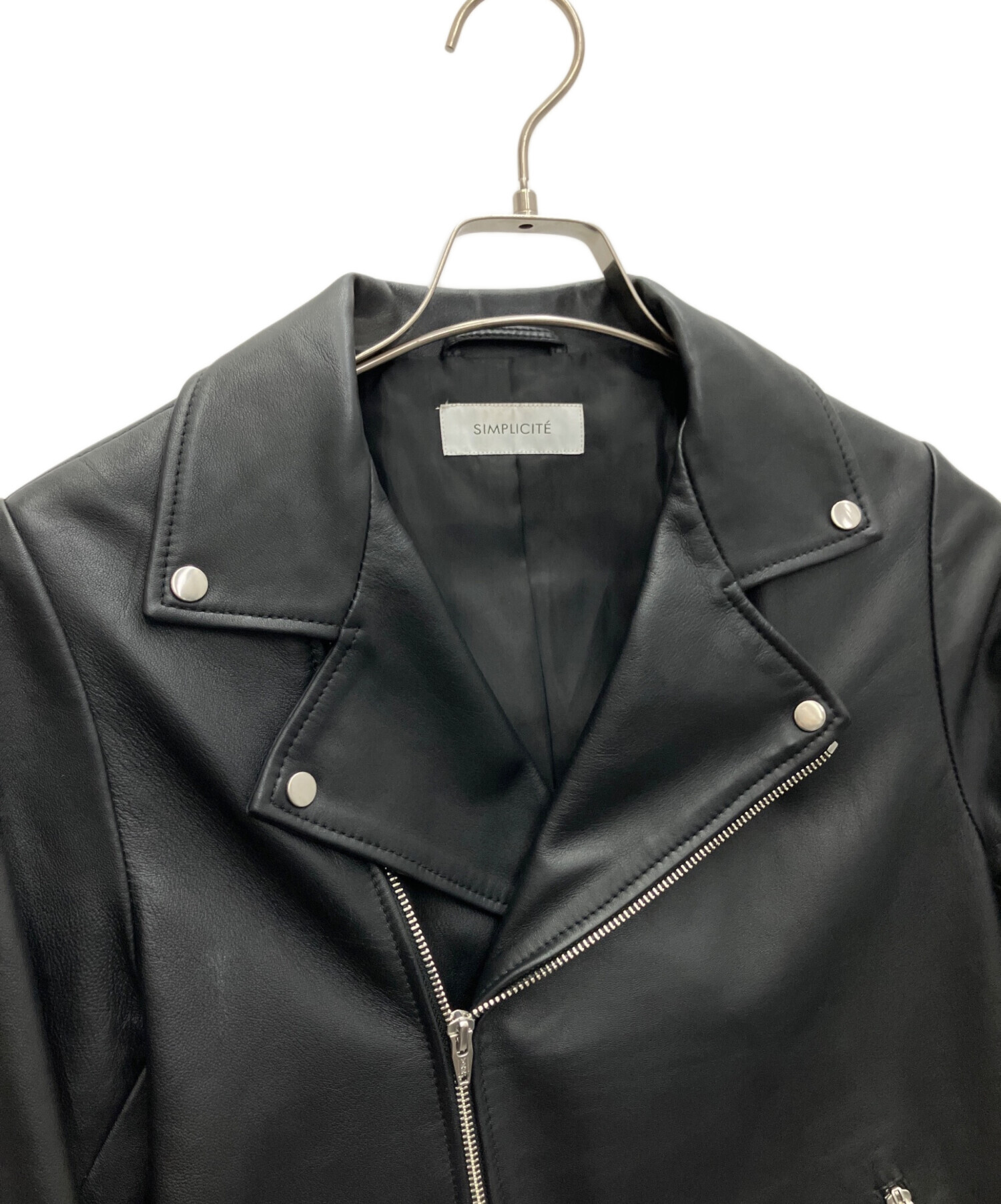 Simplicite レディースレザー シングルライダースジャケット 中古・古着通販】simplicite (シンプリシテ) ライダースジャケット