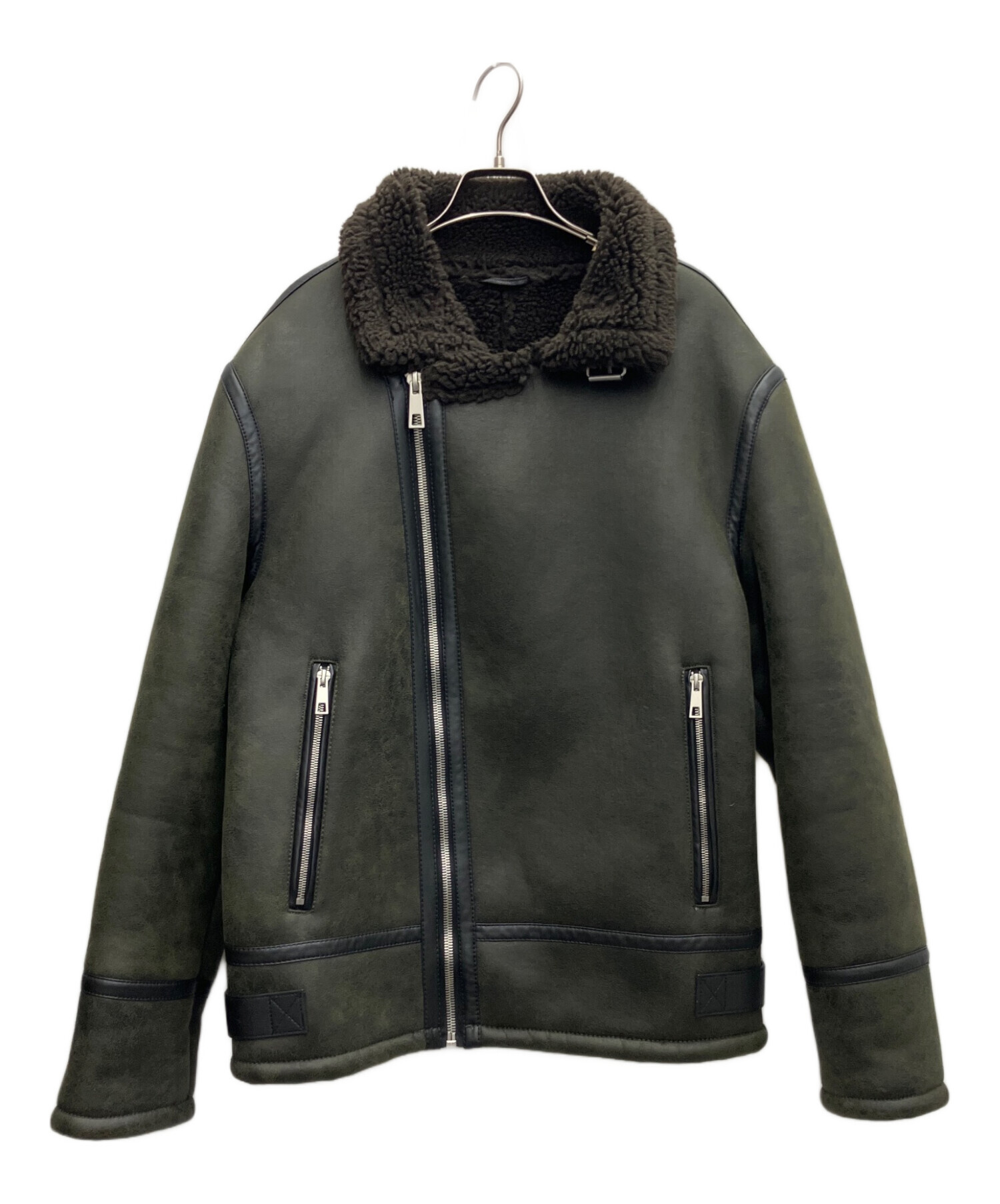 中古・古着通販】ZARA (ザラ) ムートンジャケット オリーブ サイズ:L 