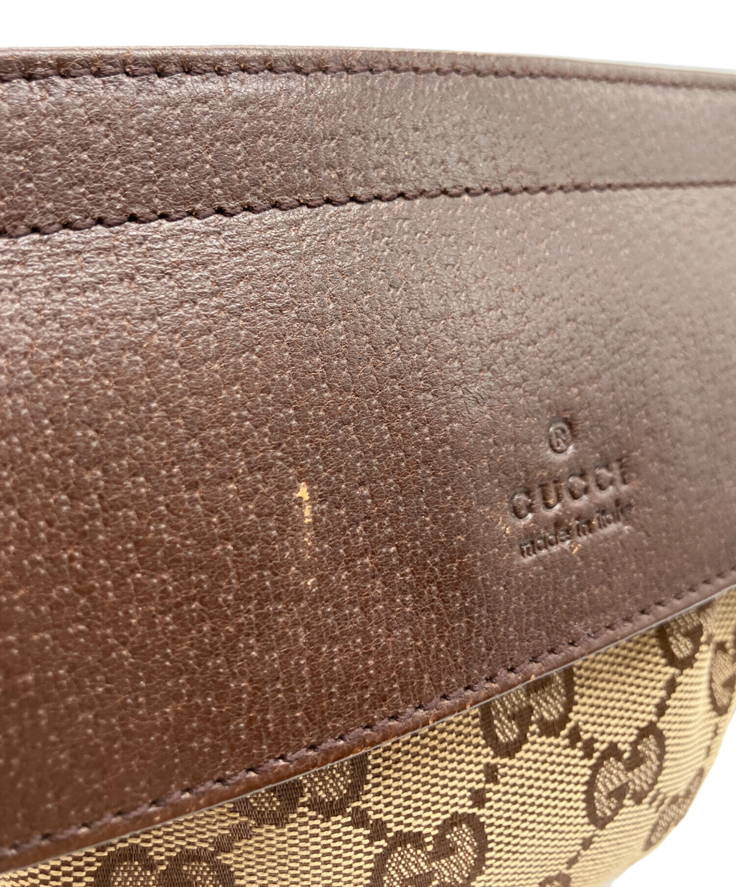 GUCCI ターンロック ウエストポーチ ウエストバッグ レザー スエード 中古・古着通販】GUCCI (グッチ) ウエストポーチ ベージュ｜ブランド