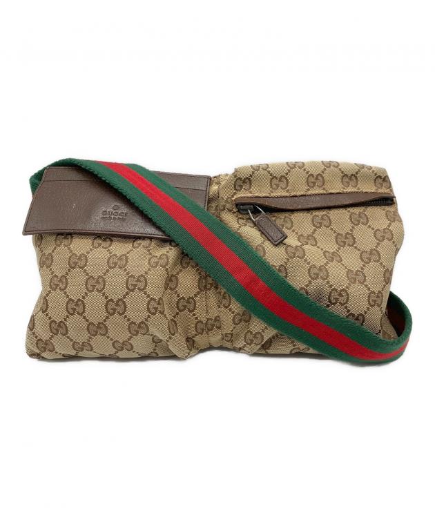 GUCCI ボディバッグ ベージュ 中古・古着通販】GUCCI (グッチ) ウエストポーチ ベージュ｜ブランド
