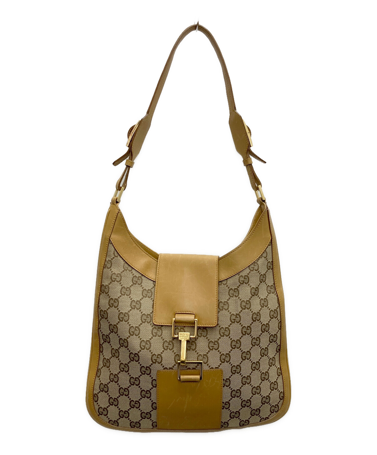 GUCCI スエード ワンショルダーバッグ 肩掛け ブラウン レザー グッチ 中古・古着通販】GUCCI (グッチ) ワンショルダーバッグ ブラウン