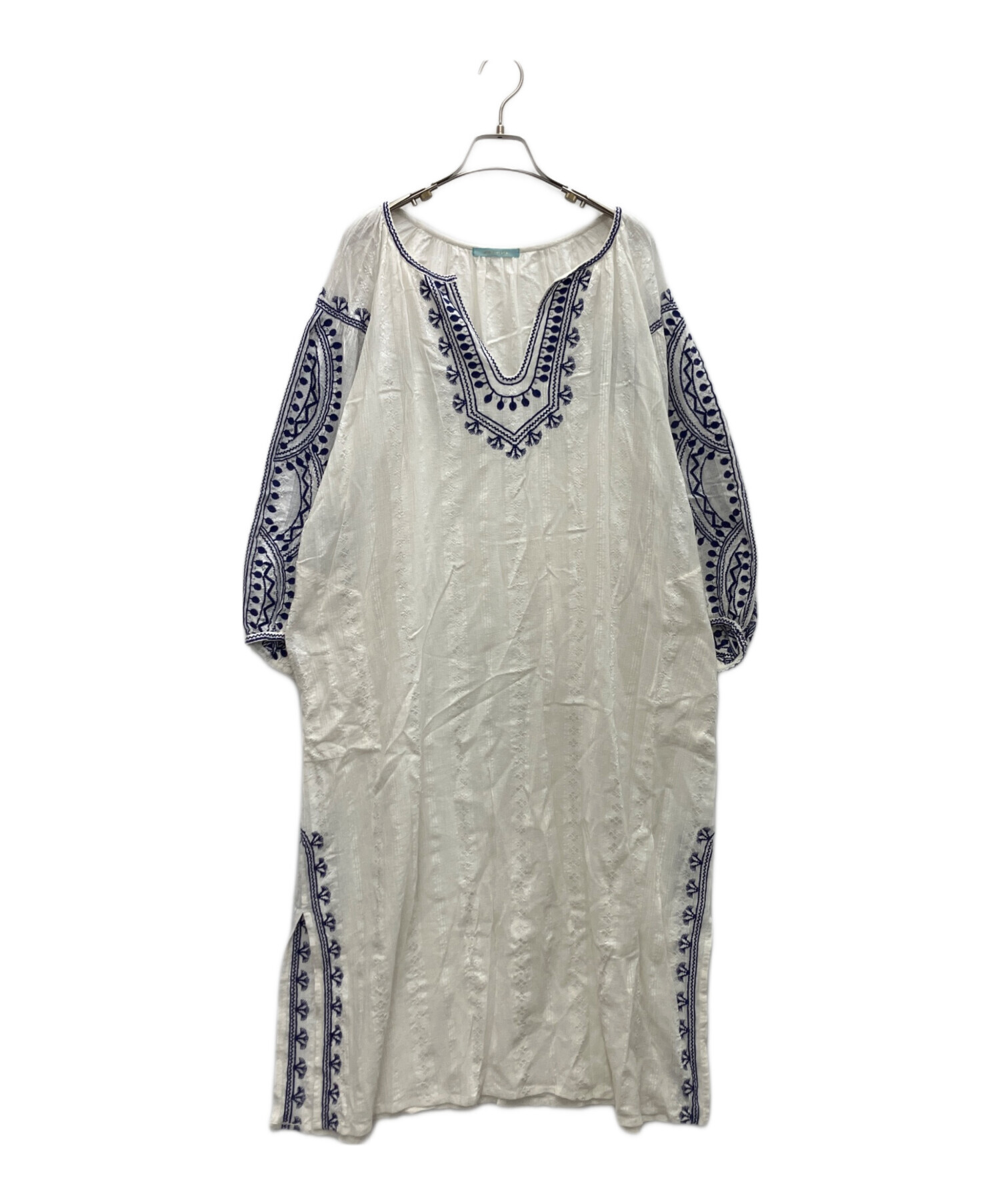 中古・古着通販】ne quittez pas (ヌキテパ) 長袖ワンピース ホワイト