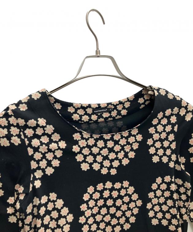 中古・古着通販】marimekko (マリメッコ) 長袖ワンピース ブラック