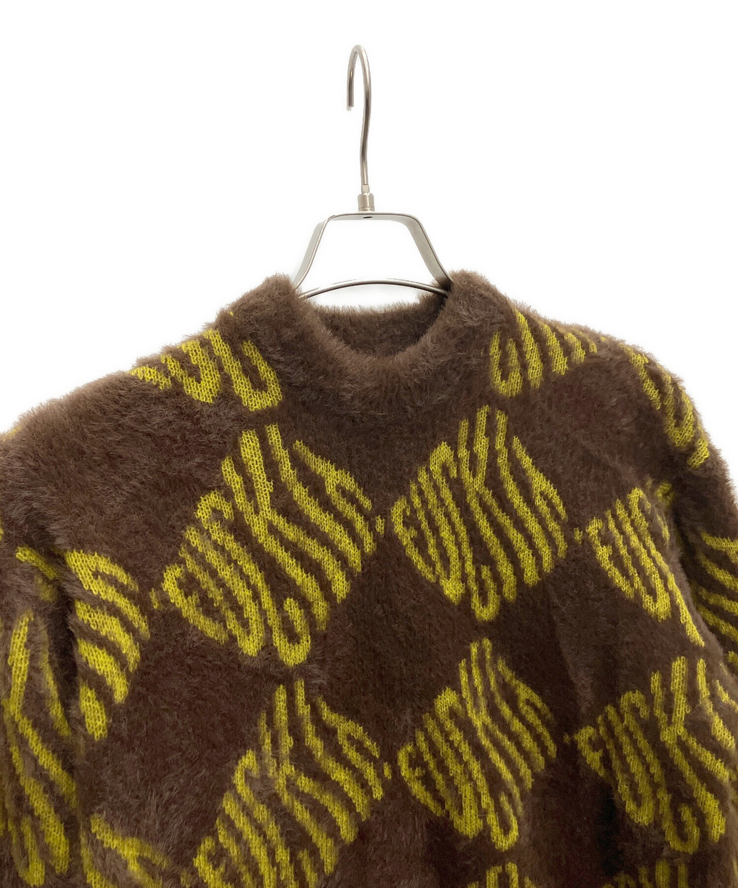 中古・古着通販】HUF (ハフ) FUCK IT L/S OVERSIZED SWEATER ブラウン 