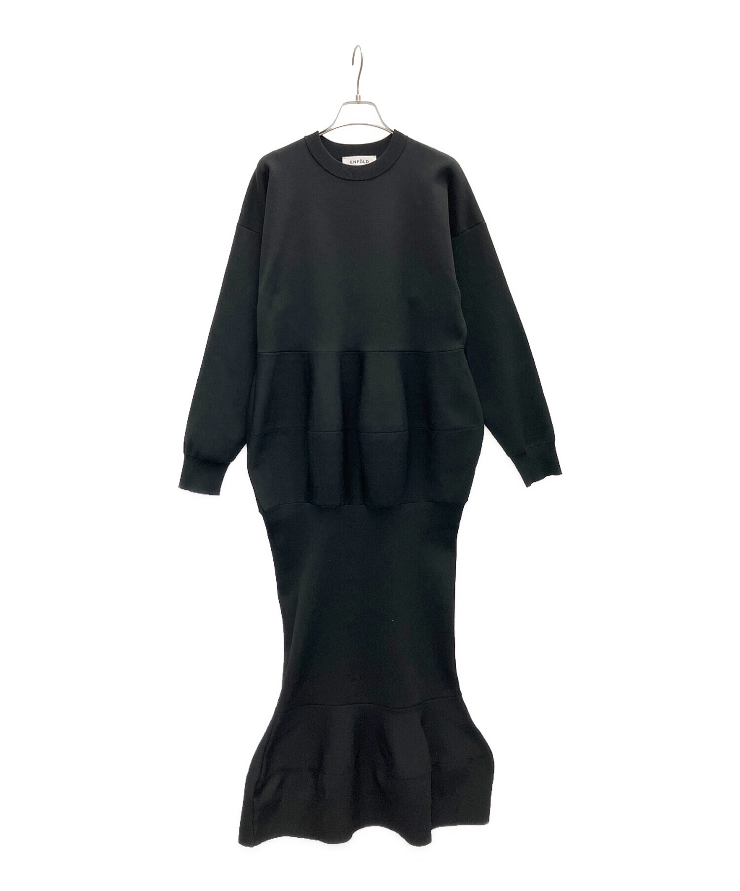 中古・古着通販】ENFOLD (エンフォルド) 長袖ワンピース ブラック