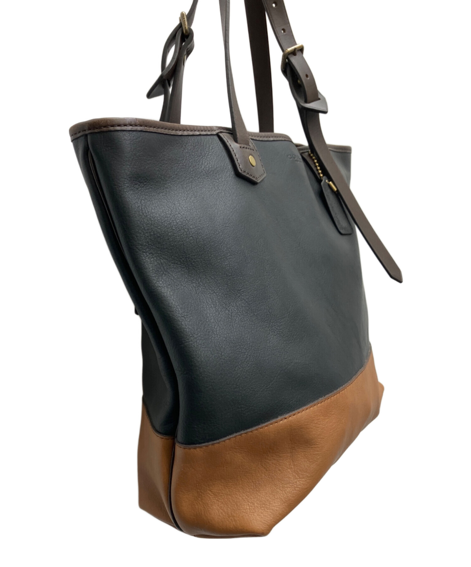 中古・古着通販】COACH (コーチ) トートバッグ ブラック×ブラウン