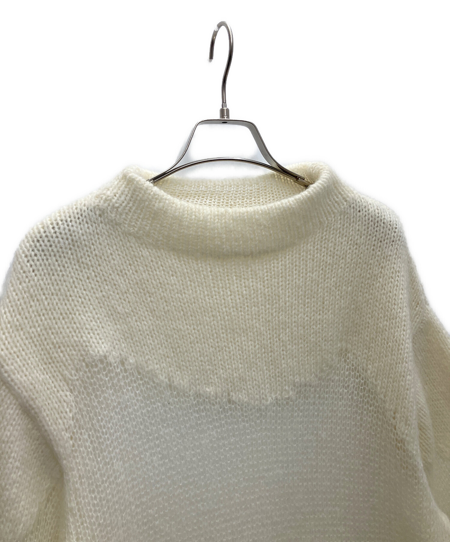 美品 24AW Ameri アメリ ドルマンスリーブ ルーズ ブラウス 0224204910210 サイズF ホワイト レディース 古着 中古 USED Ameri（アメリ） ブラウス シャツ 2WAY MESH DAMASK EMBROIDERY HOOD