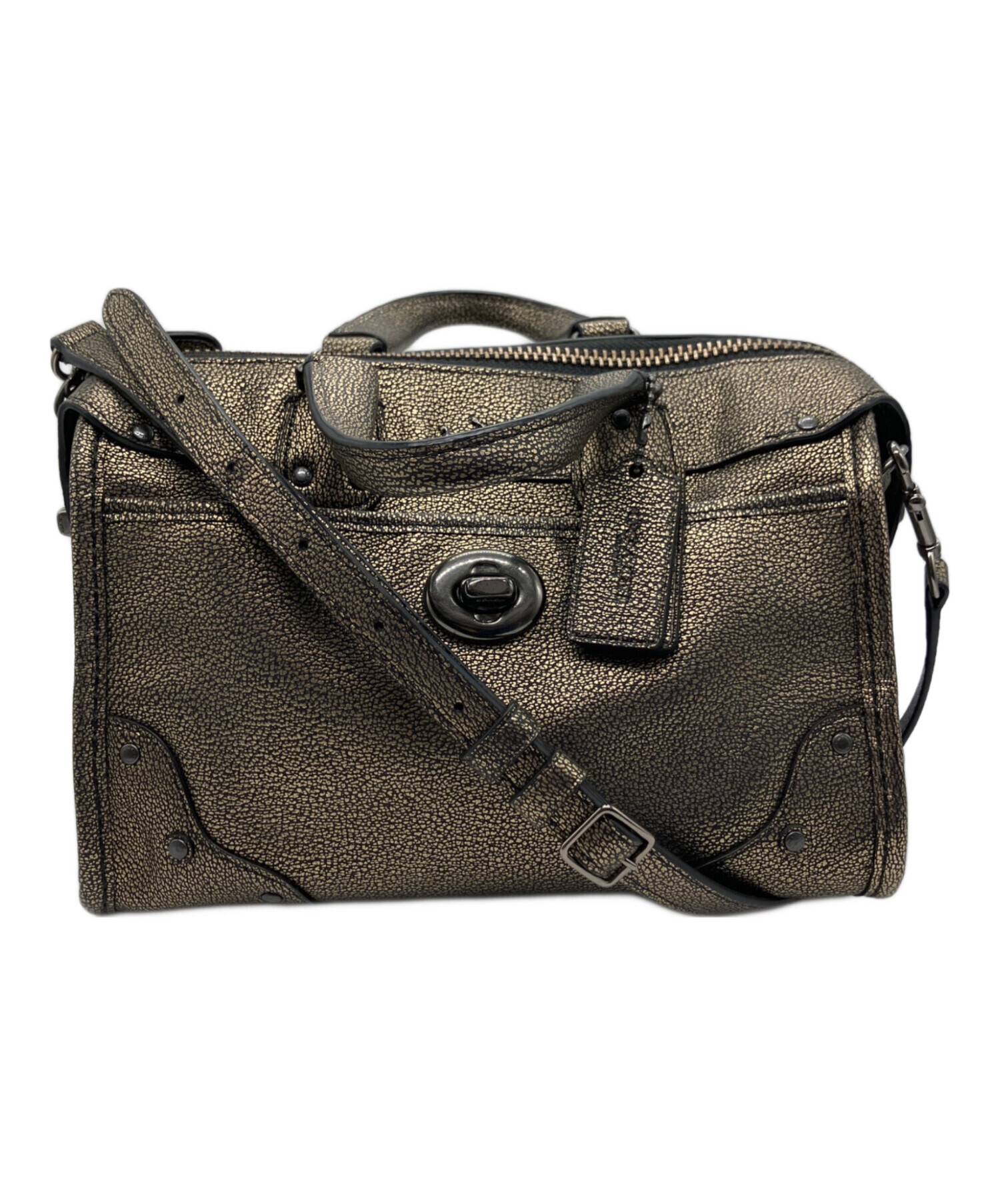 中古・古着通販】COACH (コーチ) 2WAYショルダーバッグ ゴールド