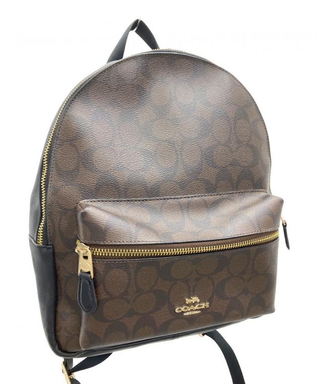 未使用品 coach マザーズ リュック バックパック 中古・古着通販】COACH (コーチ) リュック ブラウン×ブラック