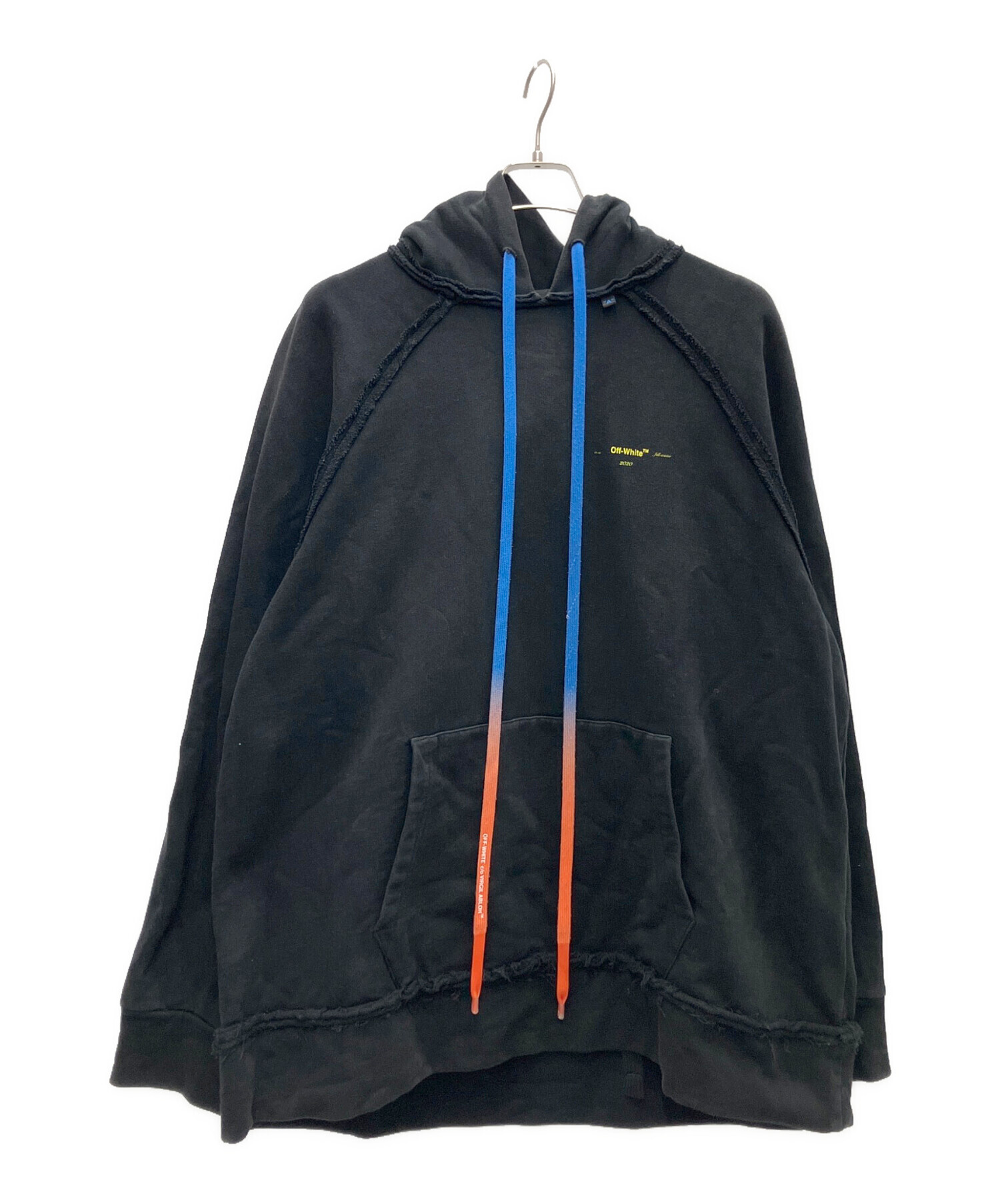 中古・古着通販】OFFWHITE (オフホワイト) パーカー ブラック サイズ:L 
