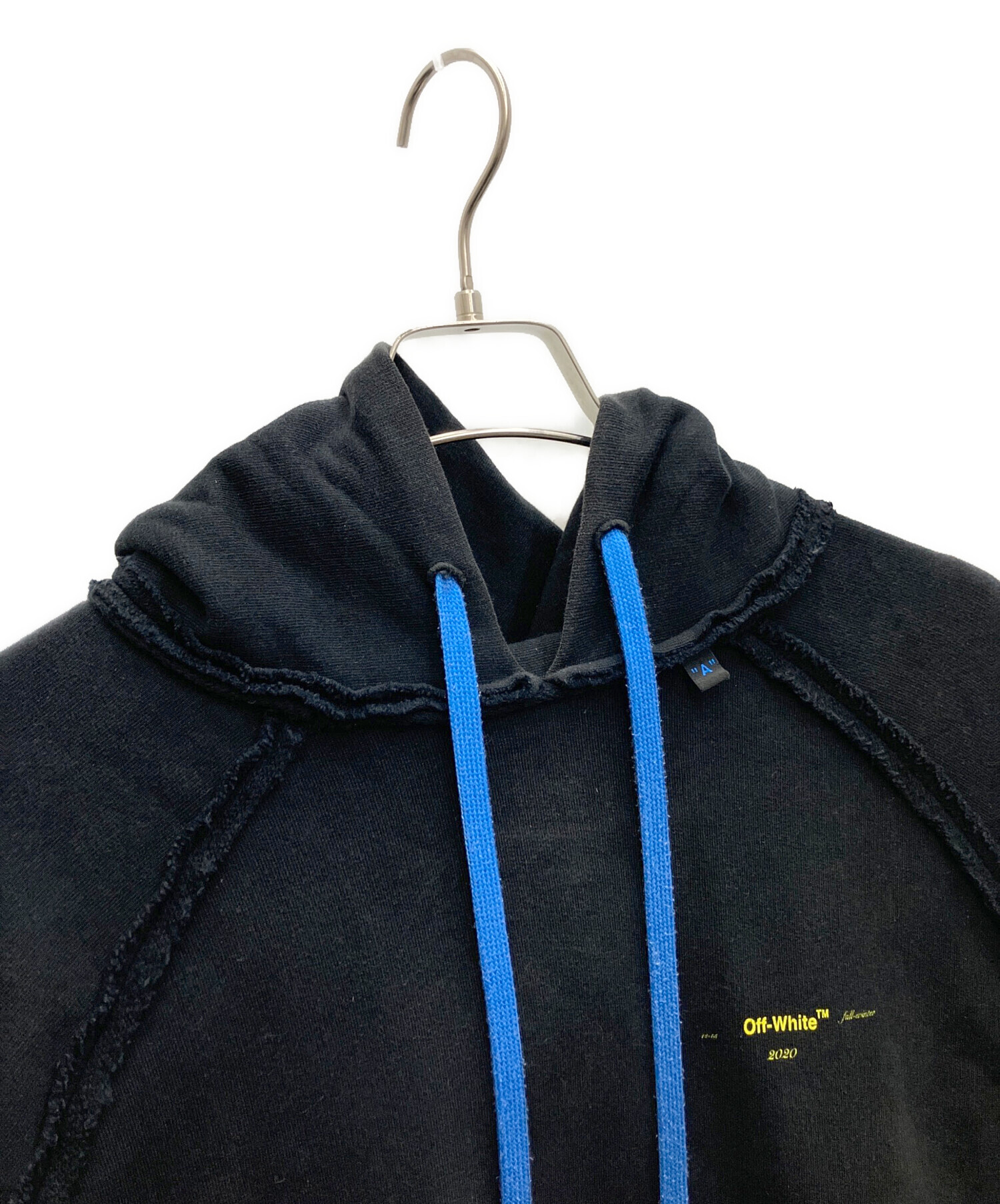 中古・古着通販】OFFWHITE (オフホワイト) パーカー ブラック サイズ:L 