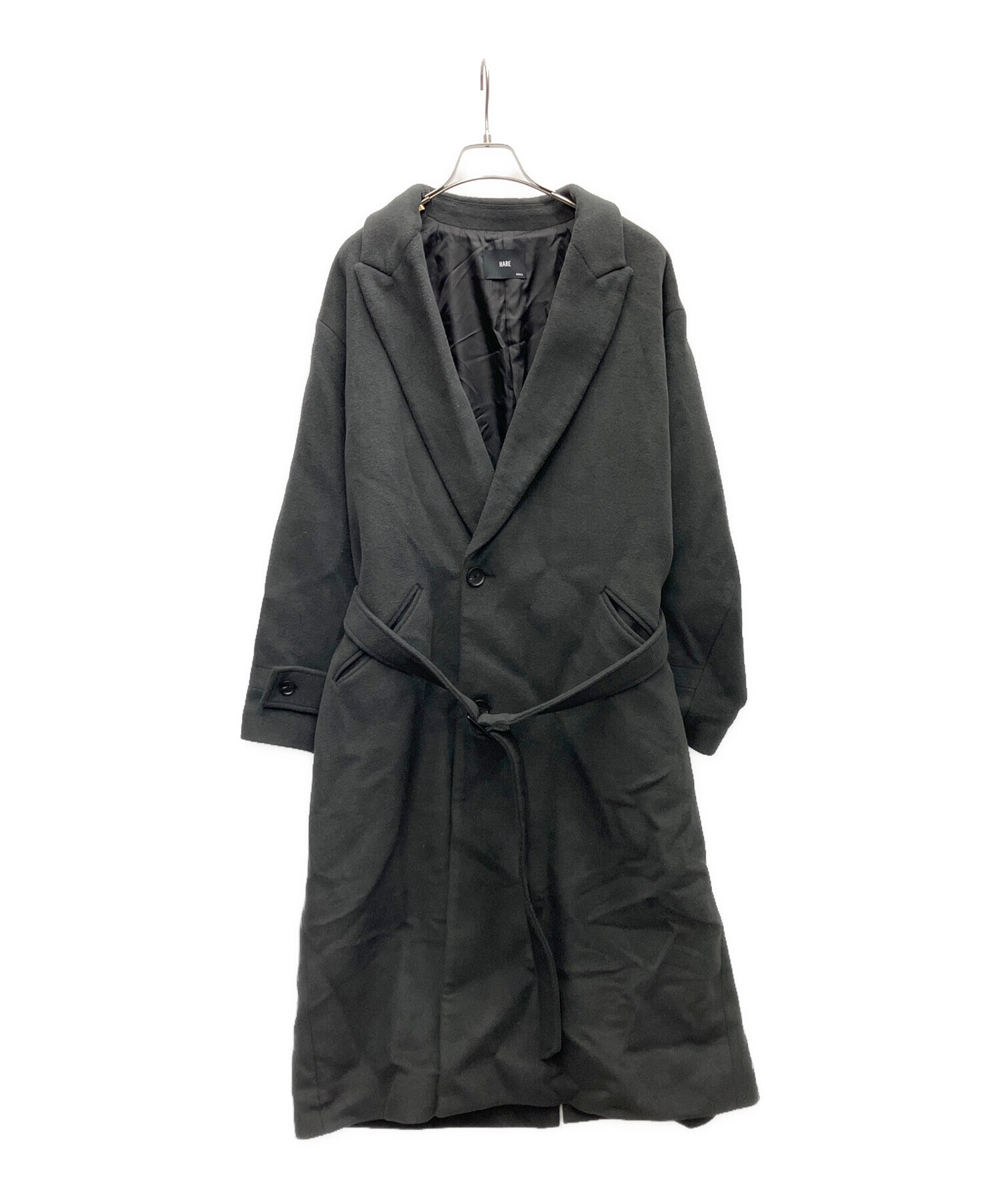 中古・古着通販】HARE (ハレ) ウールダブルコート ダークグレー サイズ 