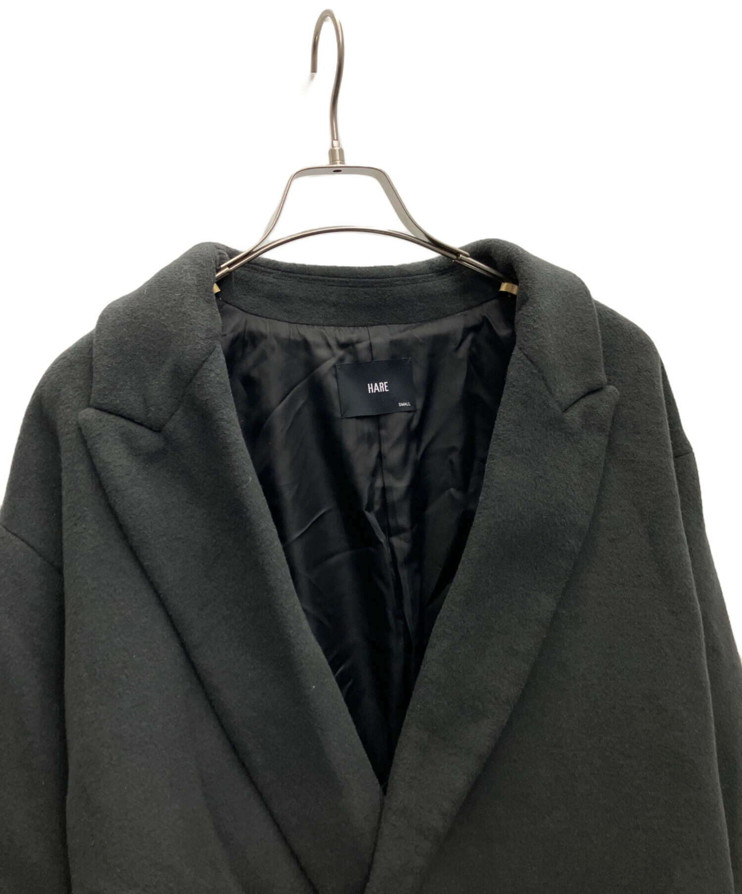 【美品】 HARE ウールダブルコート グレー M 中古・古着通販】HARE (ハレ) ウールダブルコート ダークグレー サイズ