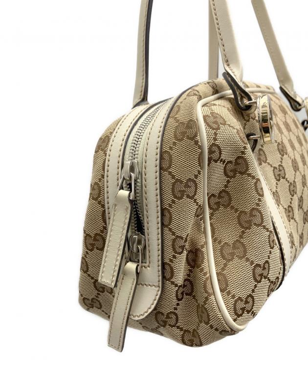 中古・古着通販】GUCCI (グッチ) ハンドバッグ ブラウン×ベージュ